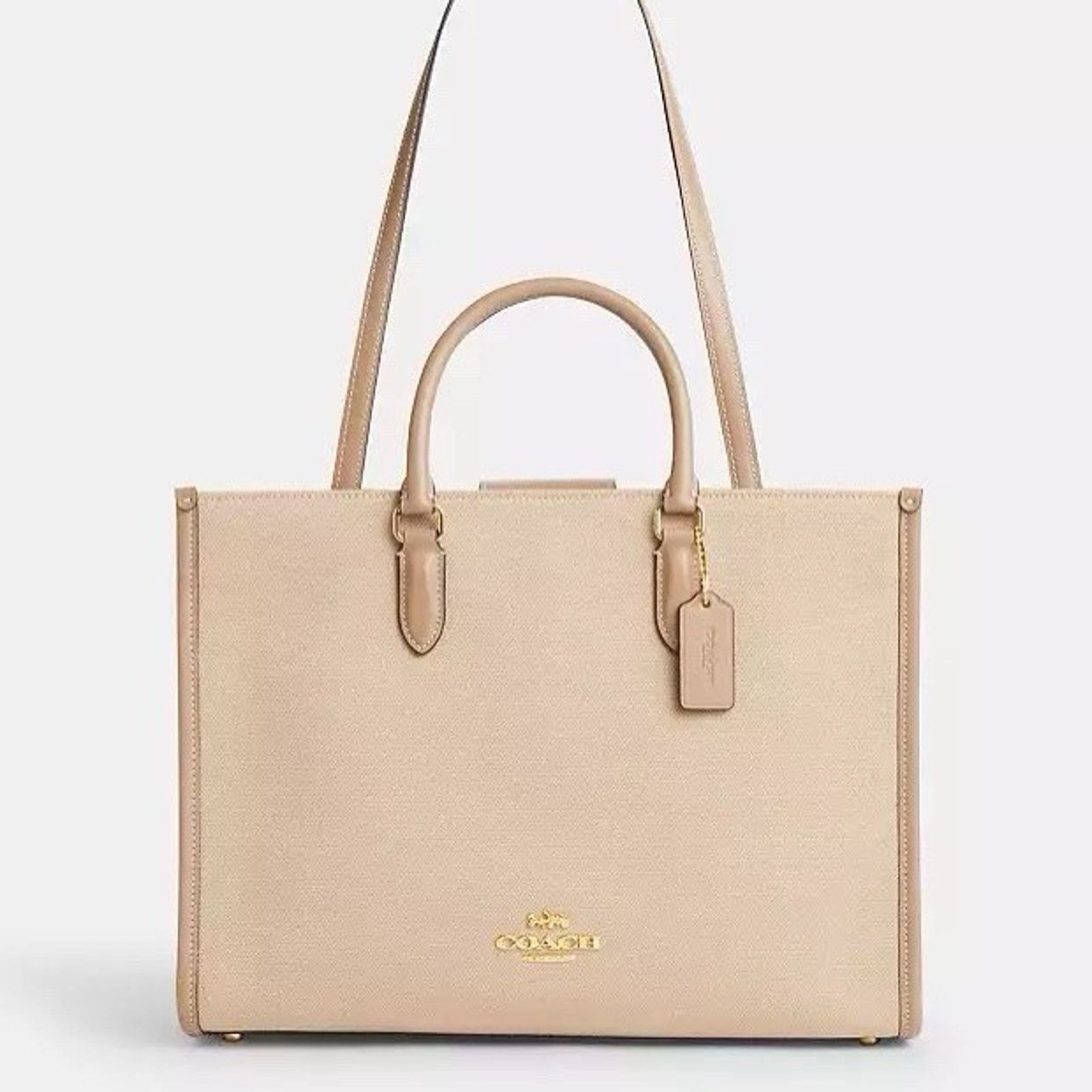 Coach NWT Coach Maggie Tote Bag Colorblock Dark Natural CAK59 Size ONE SIZE - 7 Thumbnail