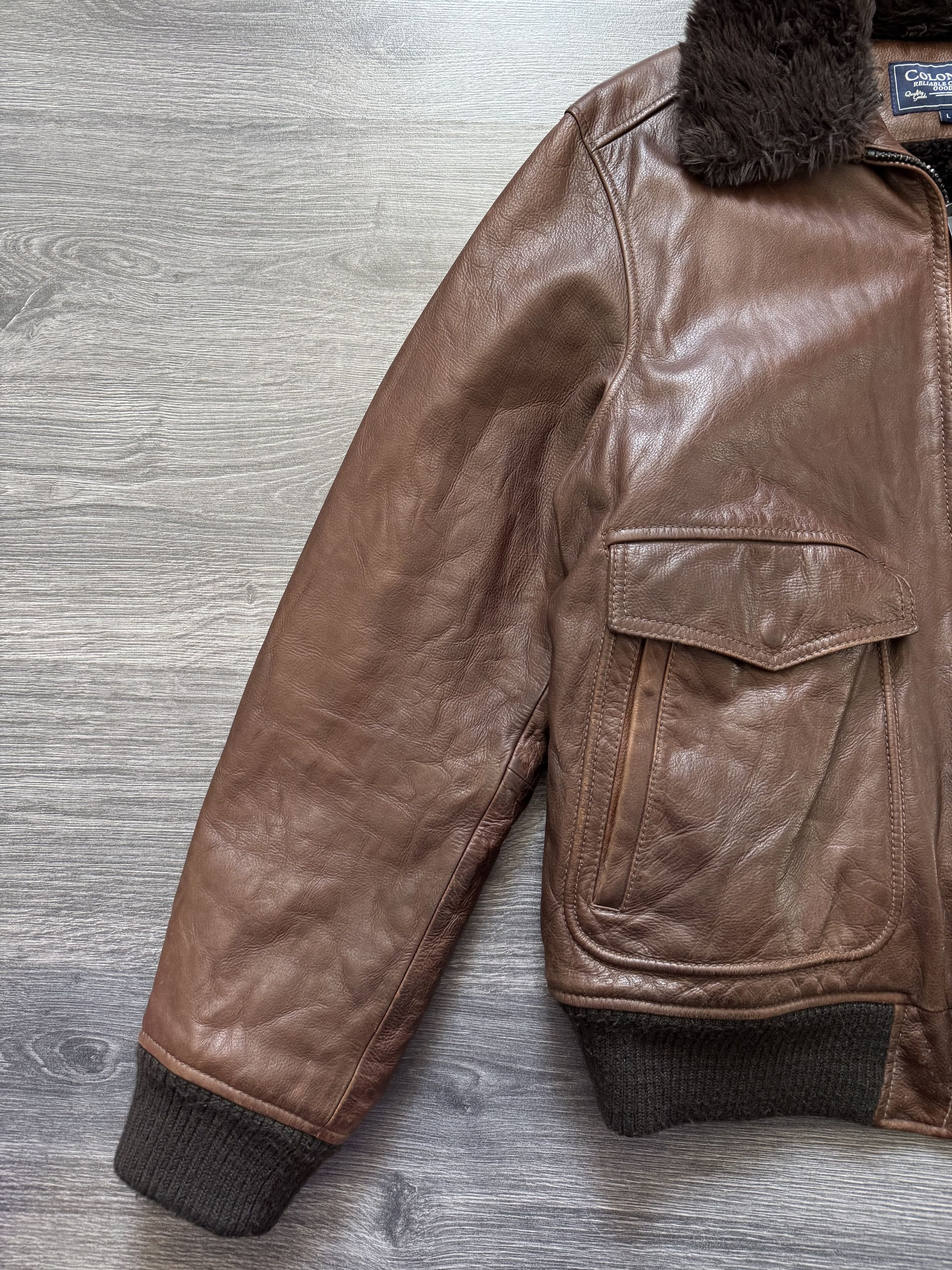 Leather Vintage A2 Leather Bomber Jacket with Faux Fur Lining Size US L / EU 52-54 / 3 - 5 Thumbnail