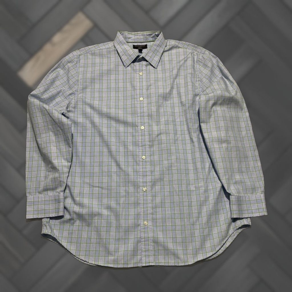Banana Republic Banana Republic Shirt Mens 2XL Blue Green Plaid Non Iron Classic Fit Cotton Size US XXL / EU 58 / 5 - 1 Thumbnail
