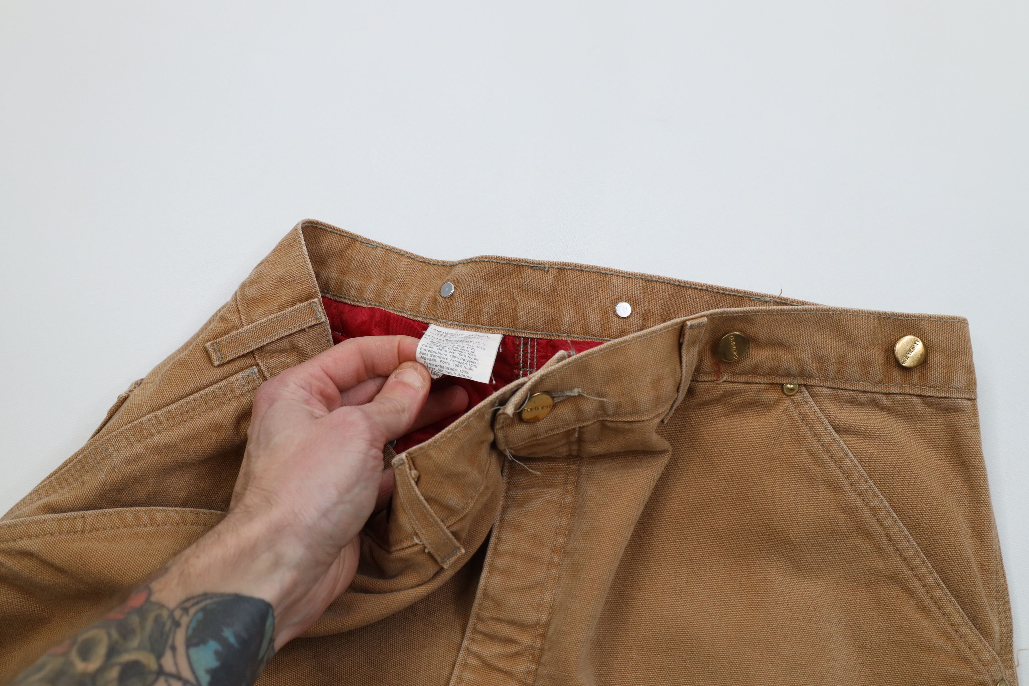 Carhartt Vintage 90s Carhartt Canvas Wide Leg Pants Duck Brown USA Size US 38 / EU 54 - 10 Thumbnail
