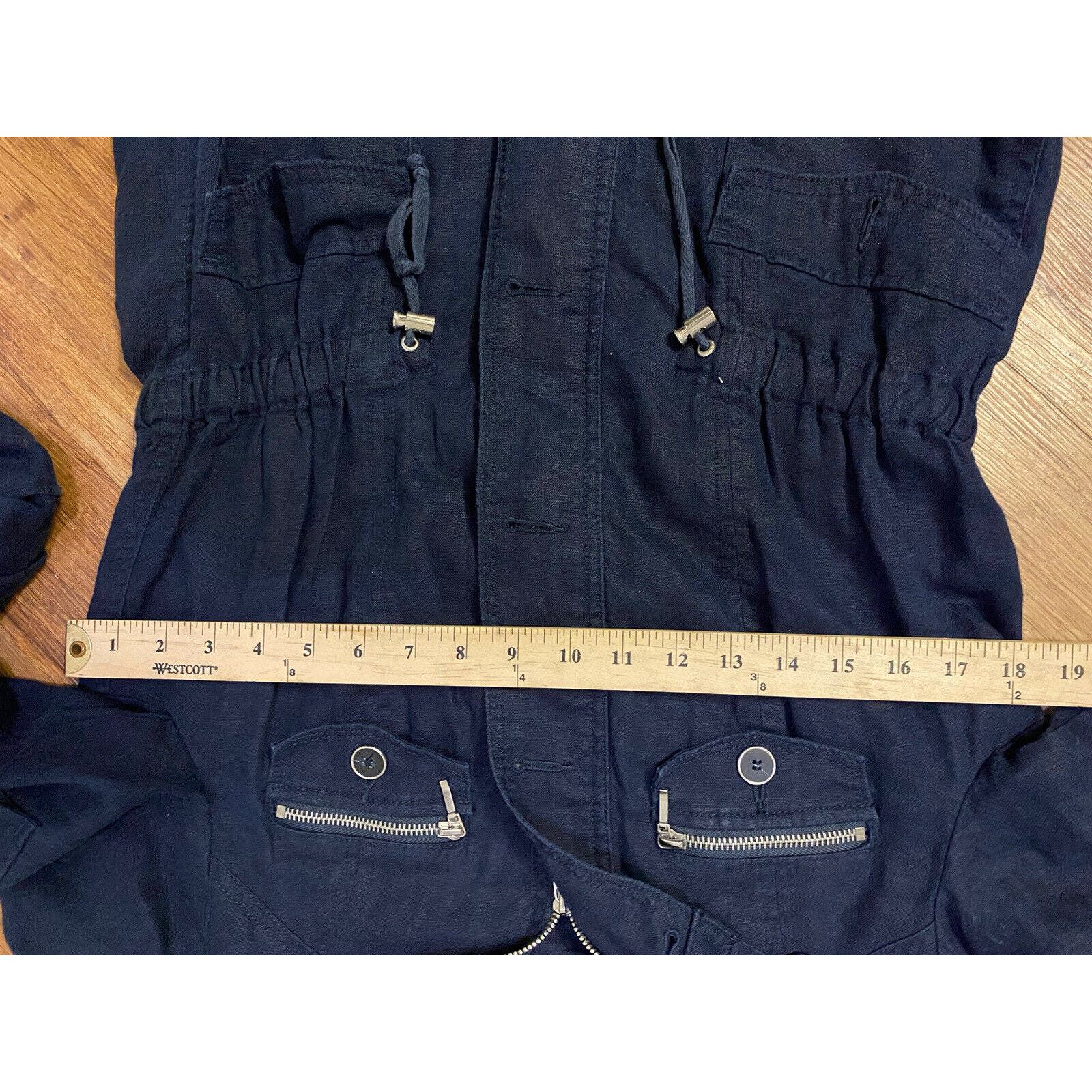 Inc INC Concepts Jacket Women Sz Med Button Up Coat Blue Linen Size M / US 6-8 / IT 42-44 - 8 Thumbnail