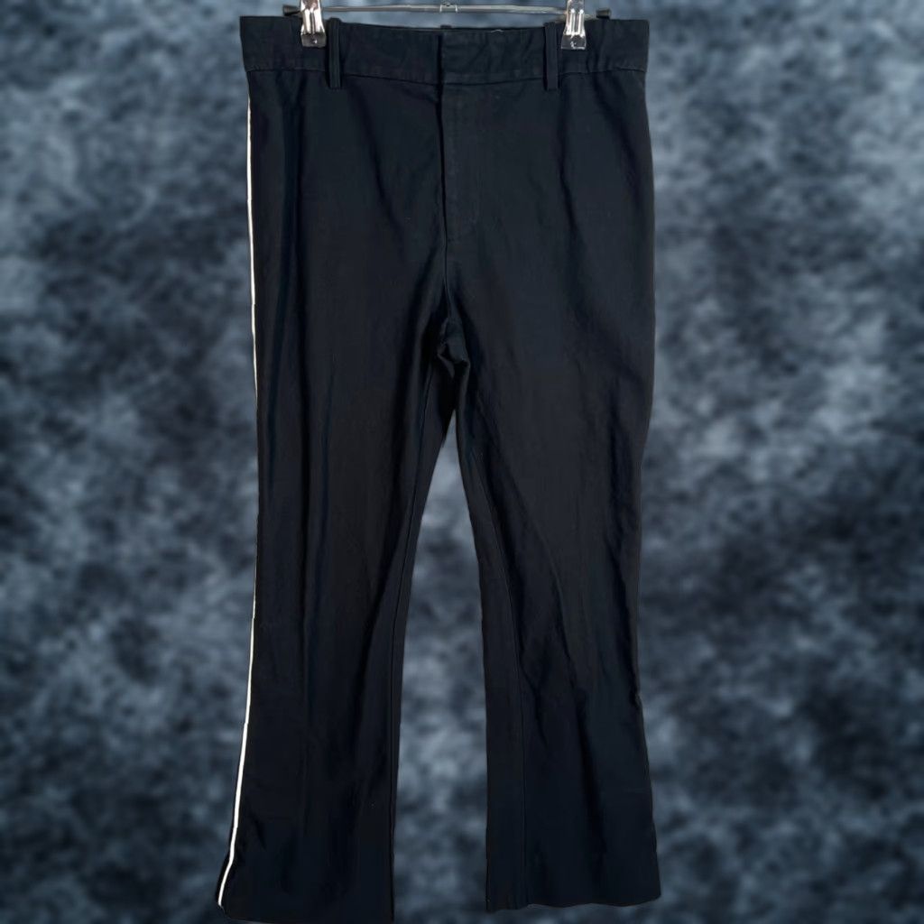 Vintage Derek Lam 10 Crosby Black Flare Leg Pants With White Side Stripes Womens Size 28 Size 28" / US 6 / IT 42 - 1 Thumbnail