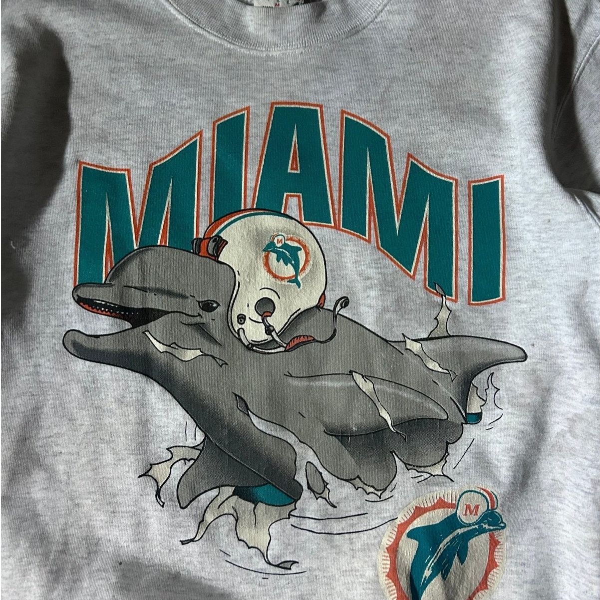 Nutmeg 90's Vintage Miami Dolphins Breakthrough Gray Crewneck M Size US M / EU 48-50 / 2 - 2 Thumbnail