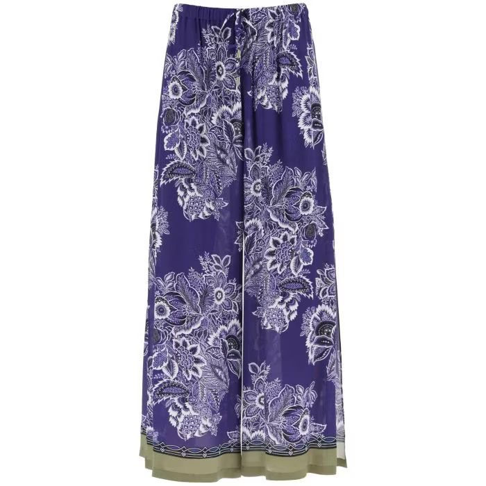 image of Etro O1S22I1N0524 Cropped Maxi Skirts In Purple, Women's (Size 32)