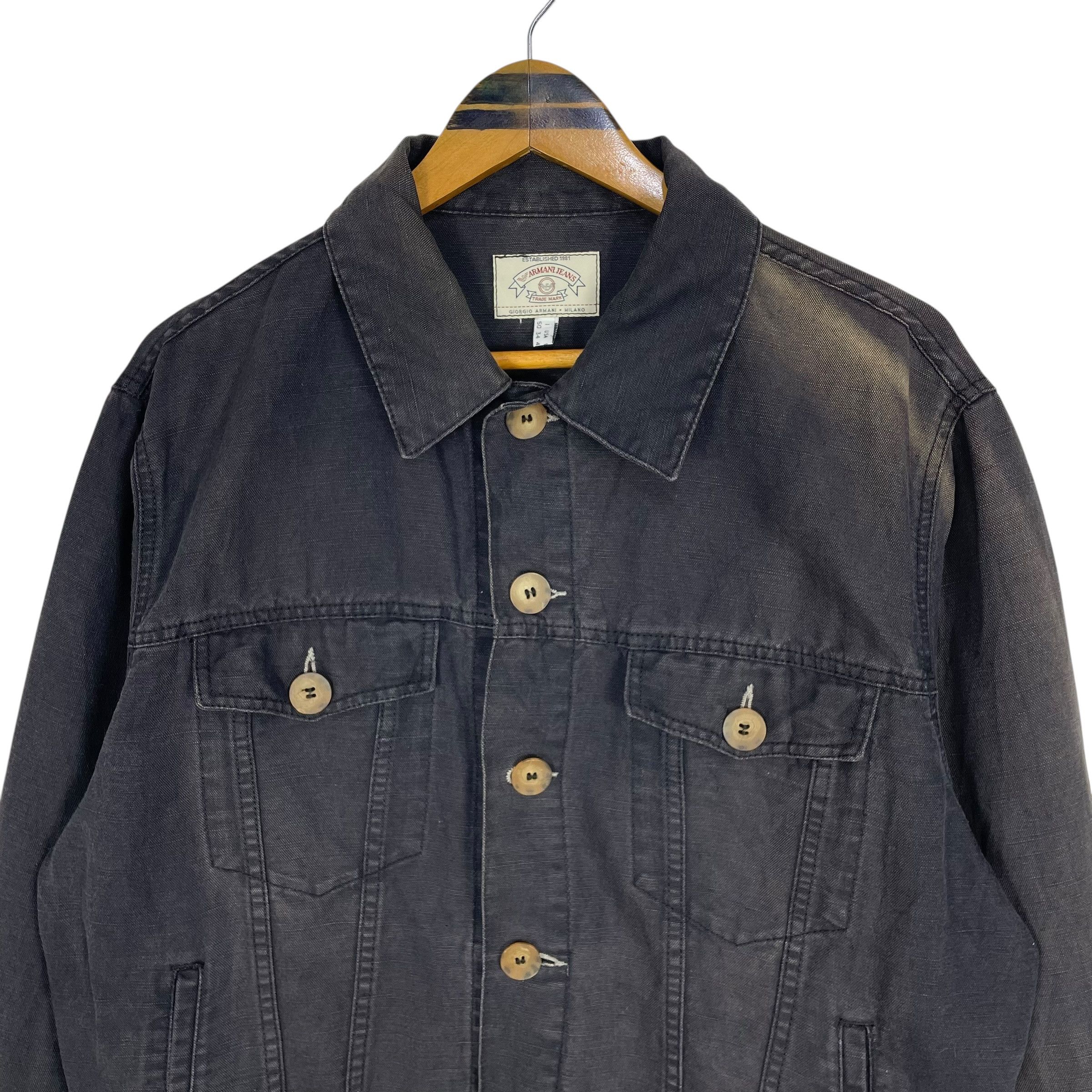 Giorgio Armani Vintage 90s Armani Jeans Denim Trucker Jacket Size US M / EU 48-50 / 2 - 5 Thumbnail