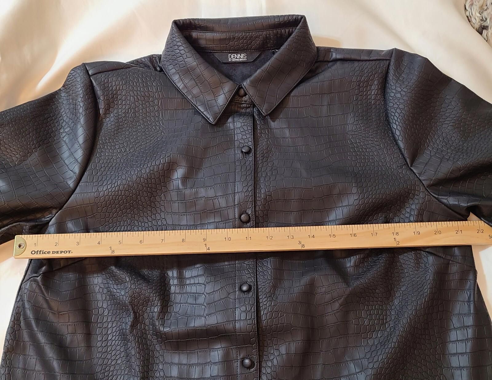 Designer Dennis Basso Faux Leather Textured Shirt Adult Size Medium Size M / US 6-8 / IT 42-44 - 6 Thumbnail