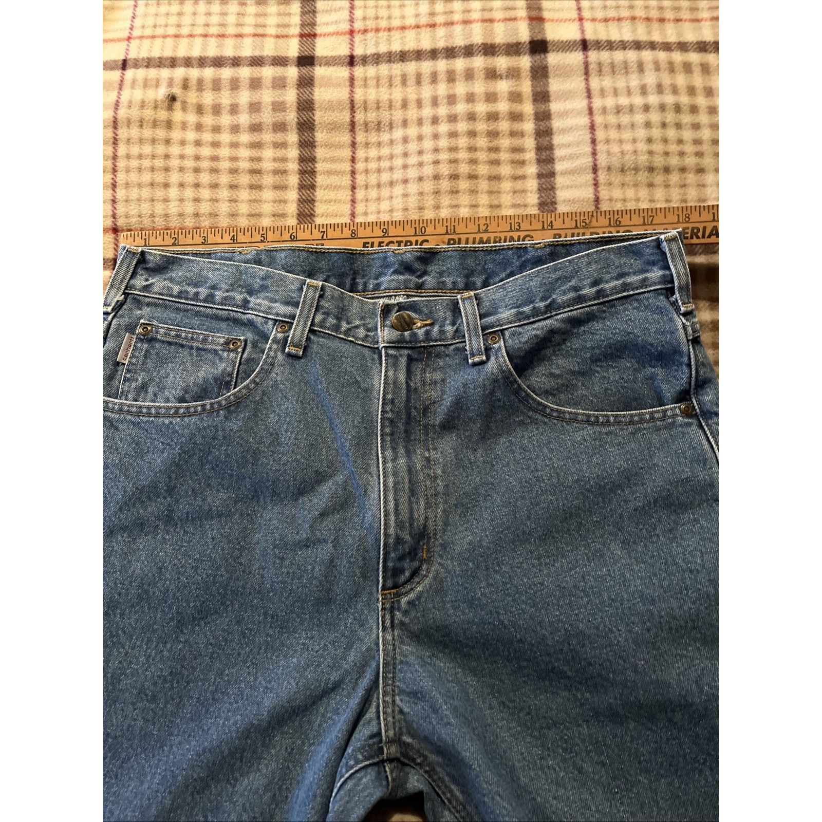 Carhartt Carhartt B17 Jeans Mens 36x34 Denim Med Wash Workwear Blue Size US 36 / EU 52 - 8 Thumbnail