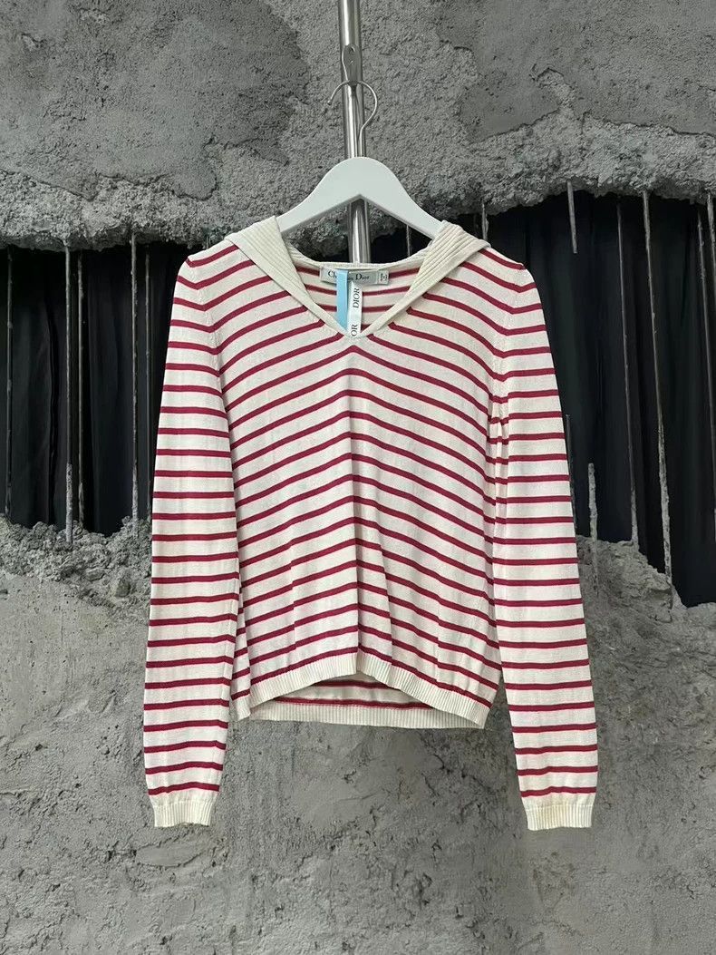 Dior Dior Red and White Striped Knit Sweater-2505 Size US XS / EU 42 / 0 - 2 Thumbnail