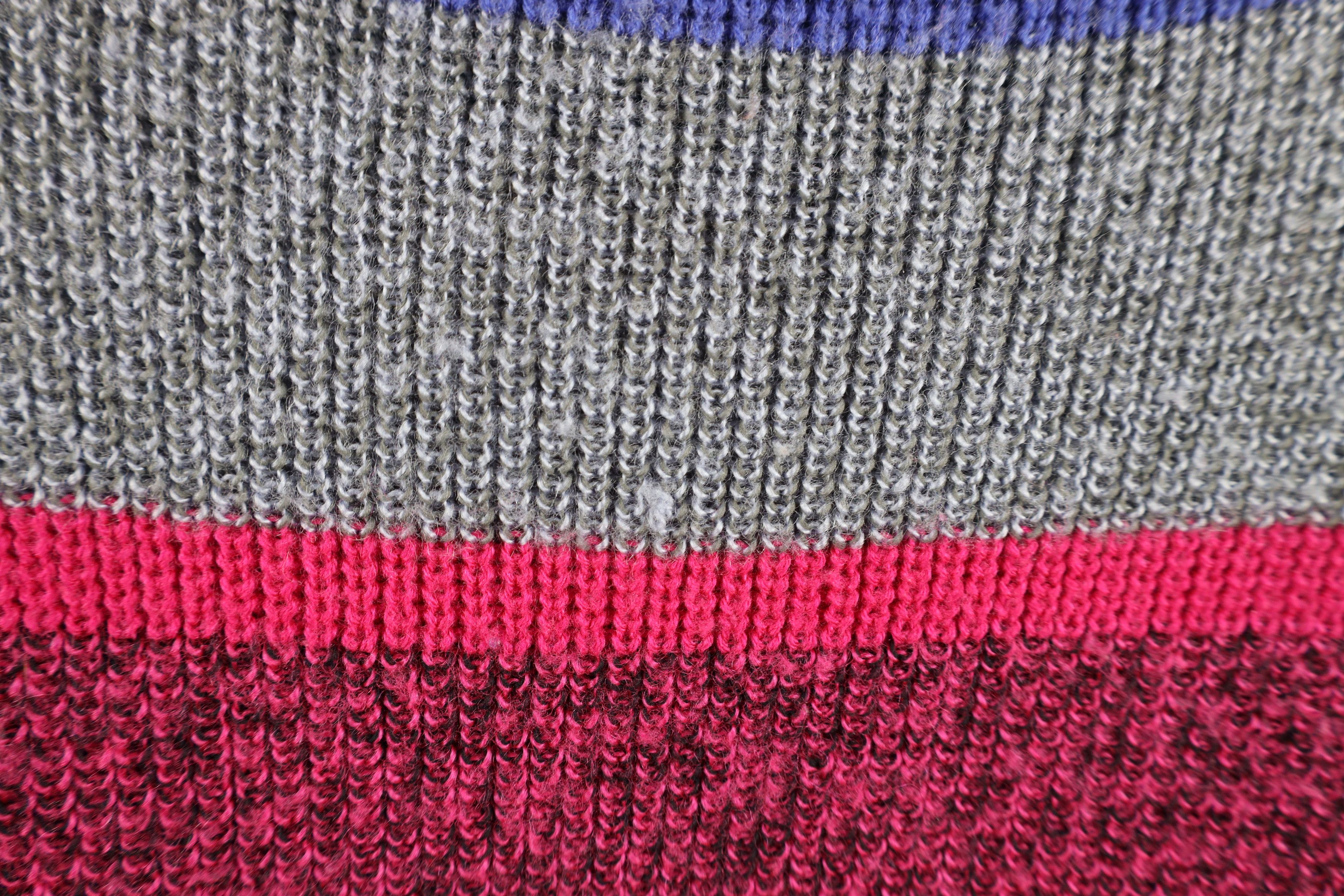 Vintage Vintage 90s Streetwear Striped Ribbed Knit Mock Neck Sweater Size L / US 10 / IT 46 - 7 Thumbnail