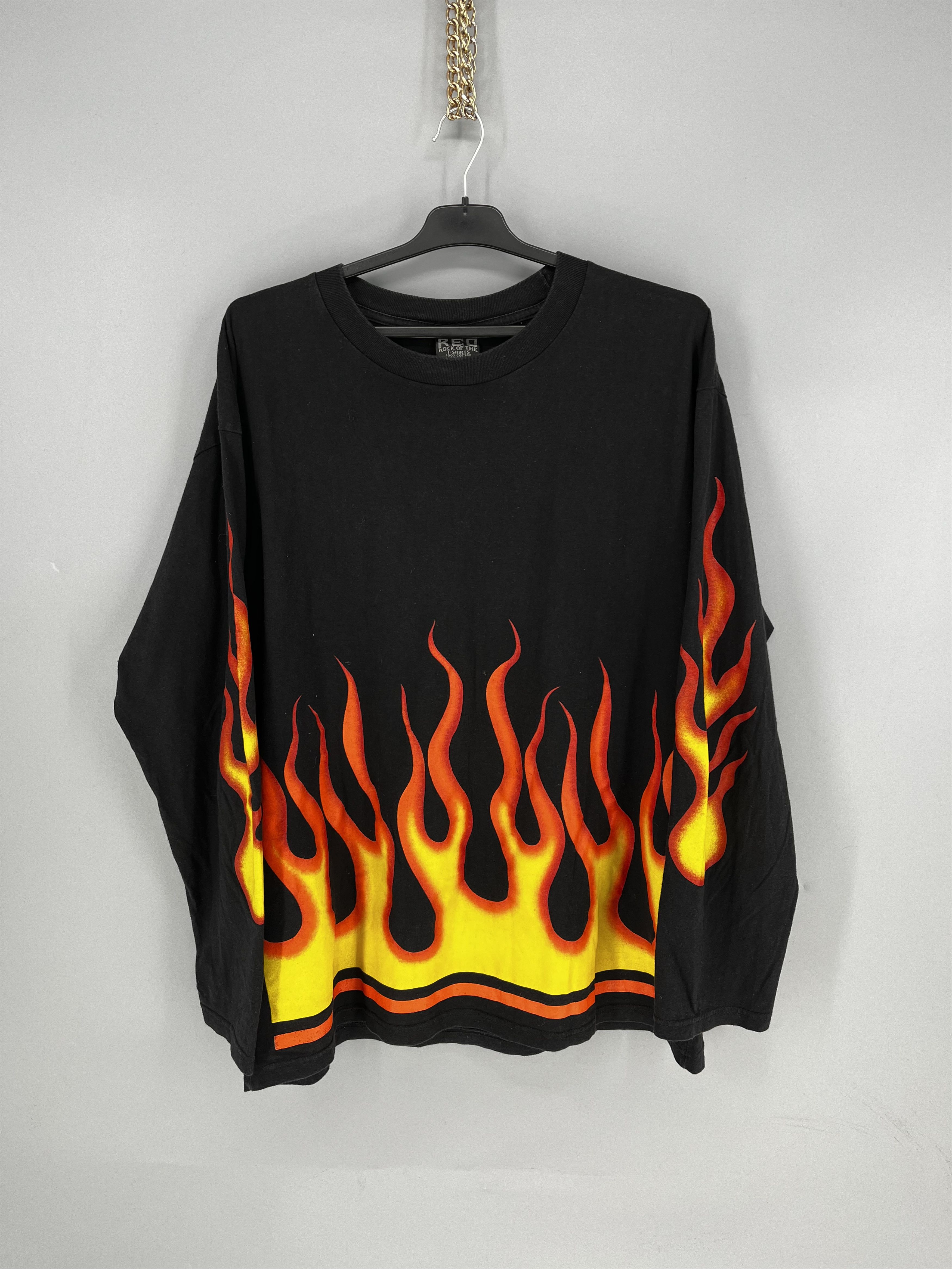 Vintage Vintage Y2K Flame All Over Print Longsleeve Tee Size US L / EU 52-54 / 3 - 1 Thumbnail