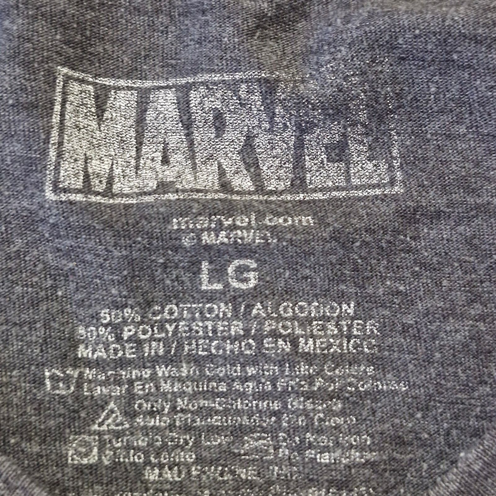 Marvel Comics Captain America Men’s L Gray Graphic Tee Marvel Short Sleeve Size US L / EU 52-54 / 3 - 3 Thumbnail