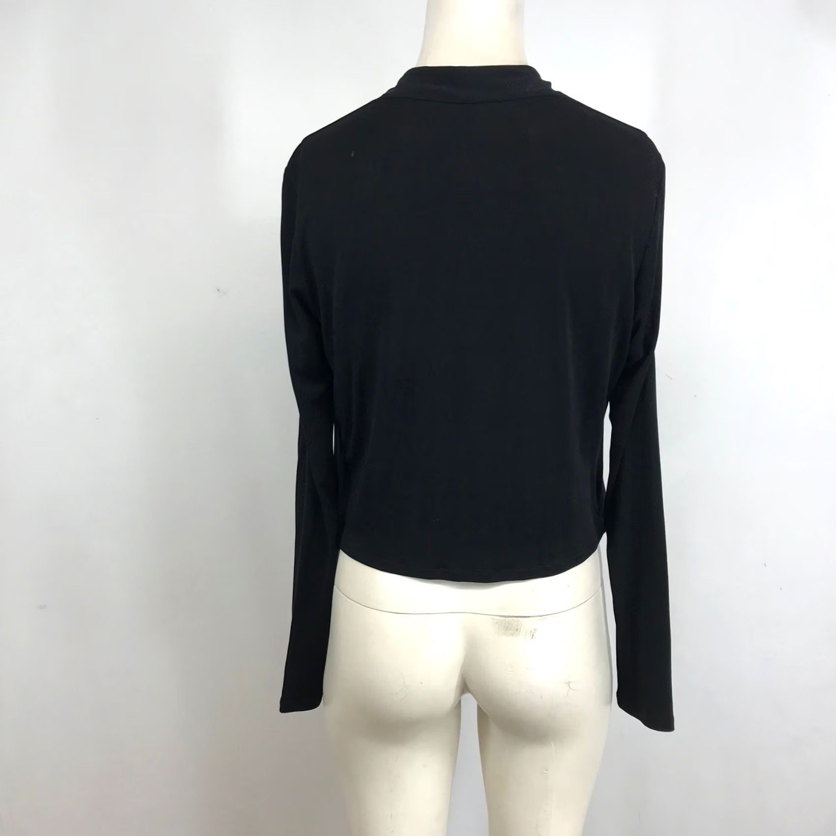 Eileen Fisher Eileen Fisher Petite Black V-Neck Long Sleeve Jersey Wrap Top PS Size S / US 4 / IT 40 - 5 Thumbnail