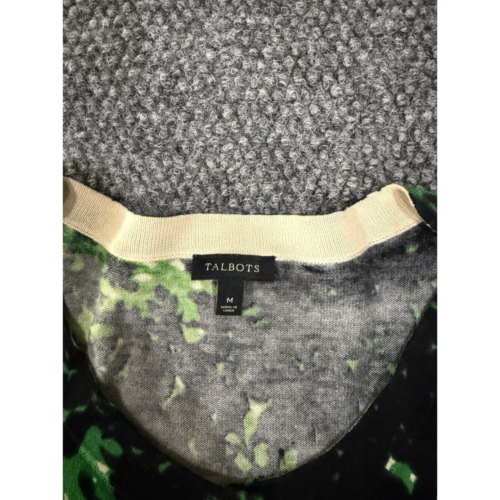 Talbots Talbots cardigan Womens Medium black green floral button front lightweight Size M / US 6-8 / IT 42-44 - 4 Thumbnail