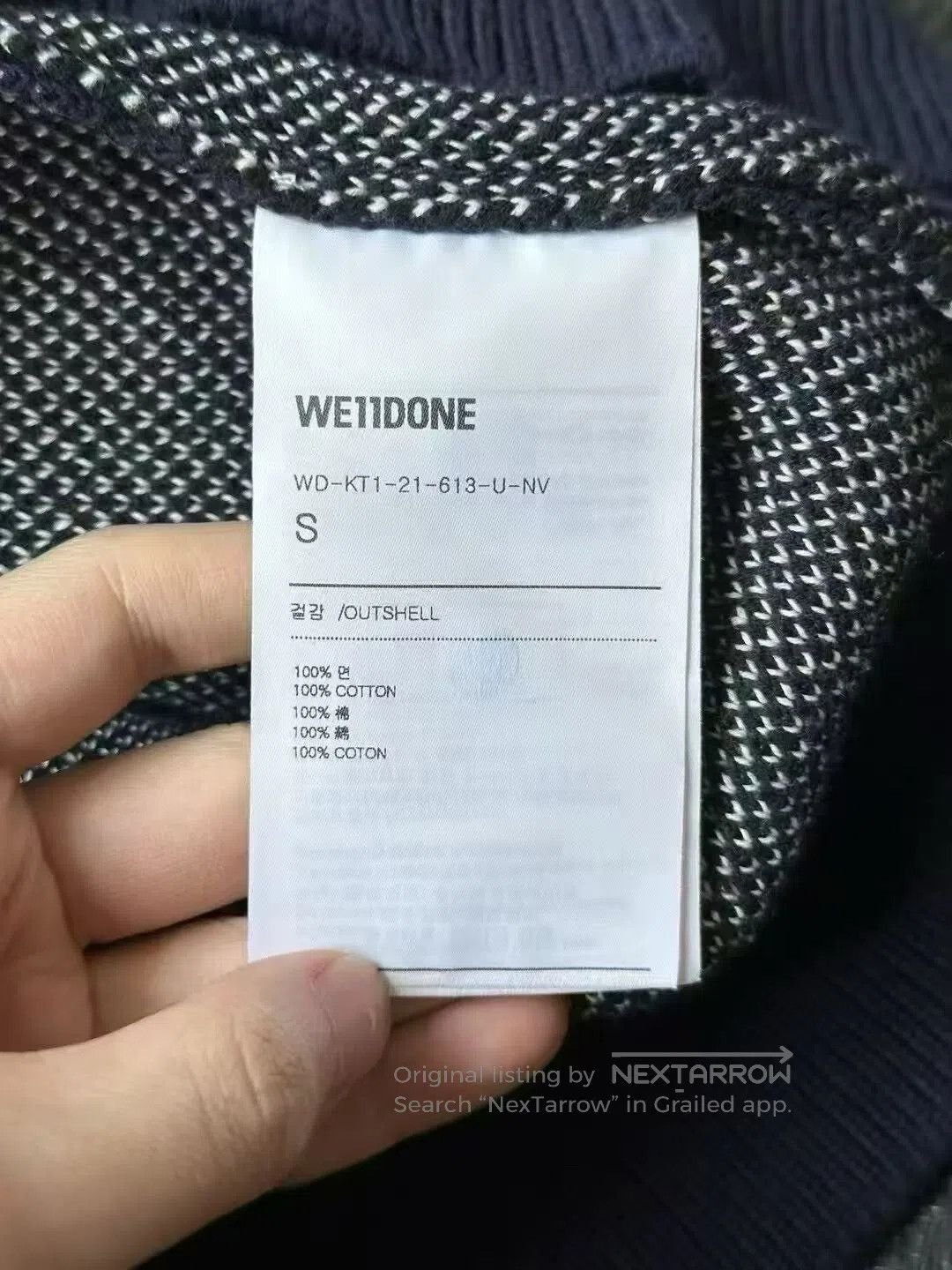 WE11DONE we11done Dark Blue Sweater. Size US S / EU 44-46 / 1 - 4 Thumbnail