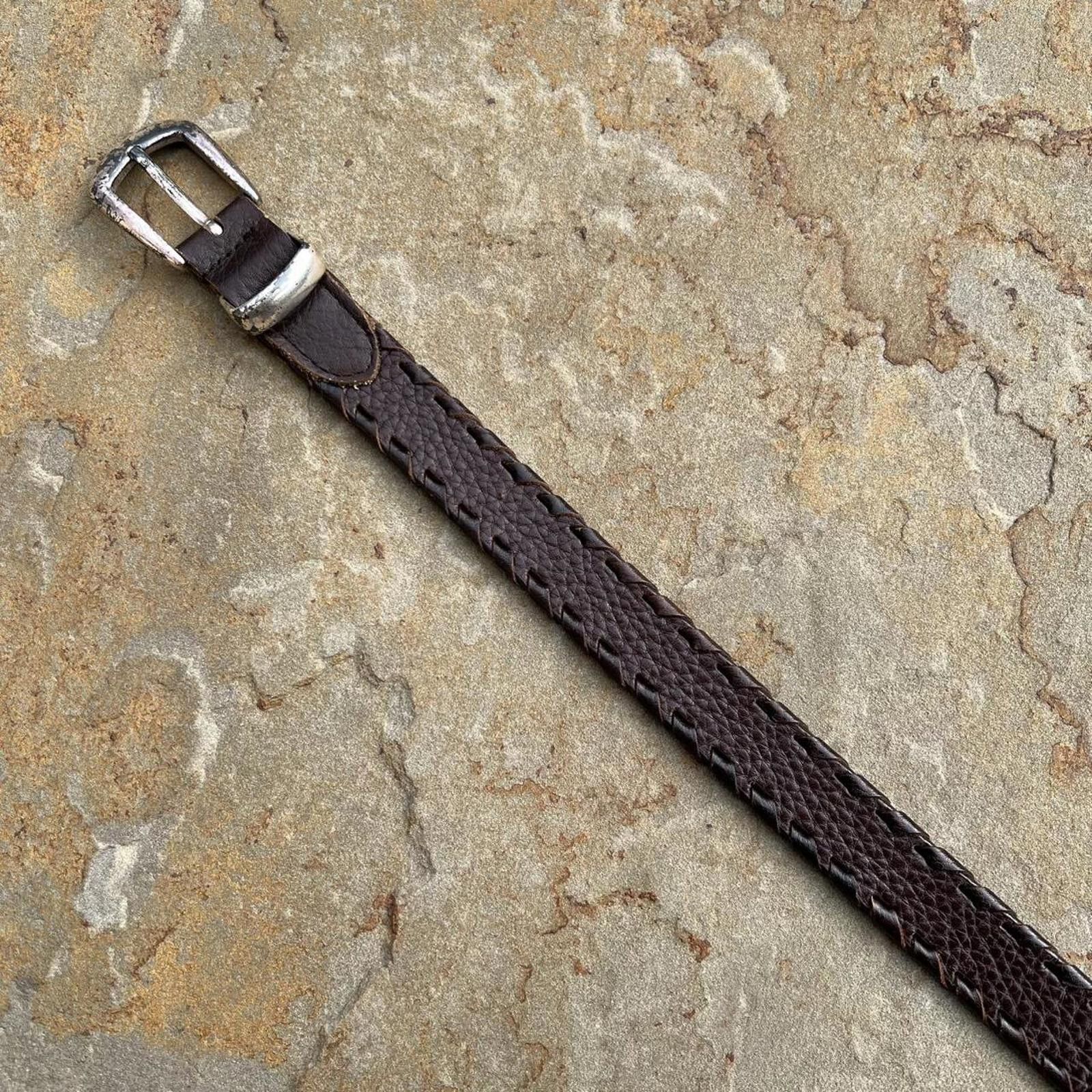 Other Y2K Dark Brown Woven Edge Leather Belt Size ONE SIZE - 3 Thumbnail