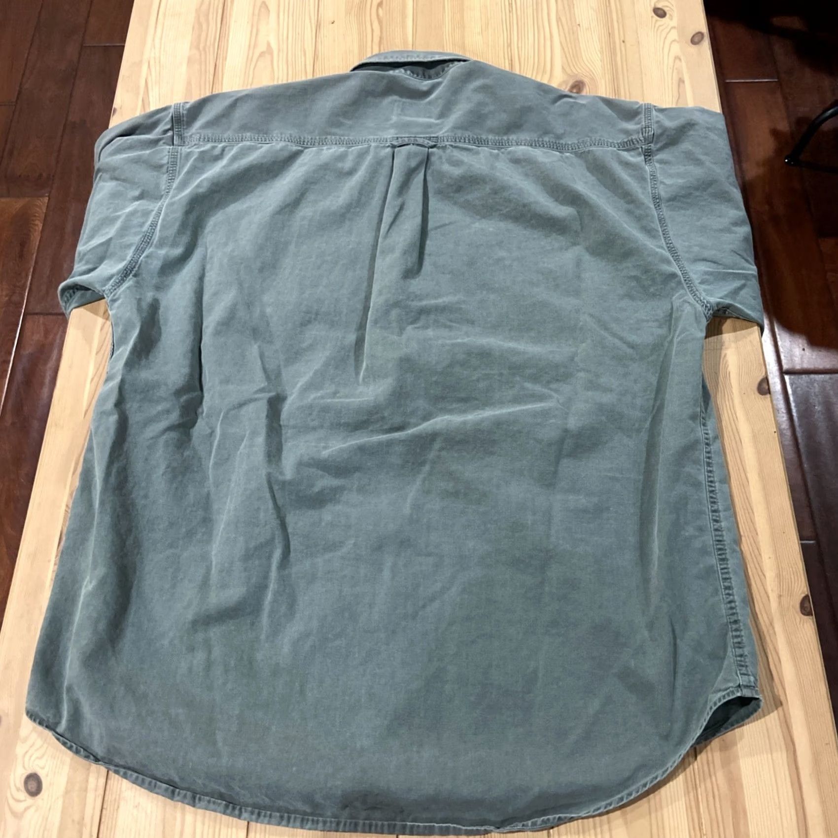 Evergreen Evergreen Men's Shirt L Green Button-Up Short Sleeve Collared Front-Top Casual Outdoor 100% Cotton Regular Fit Vintage No Size US L / EU 52-54 / 3 - 7 Thumbnail