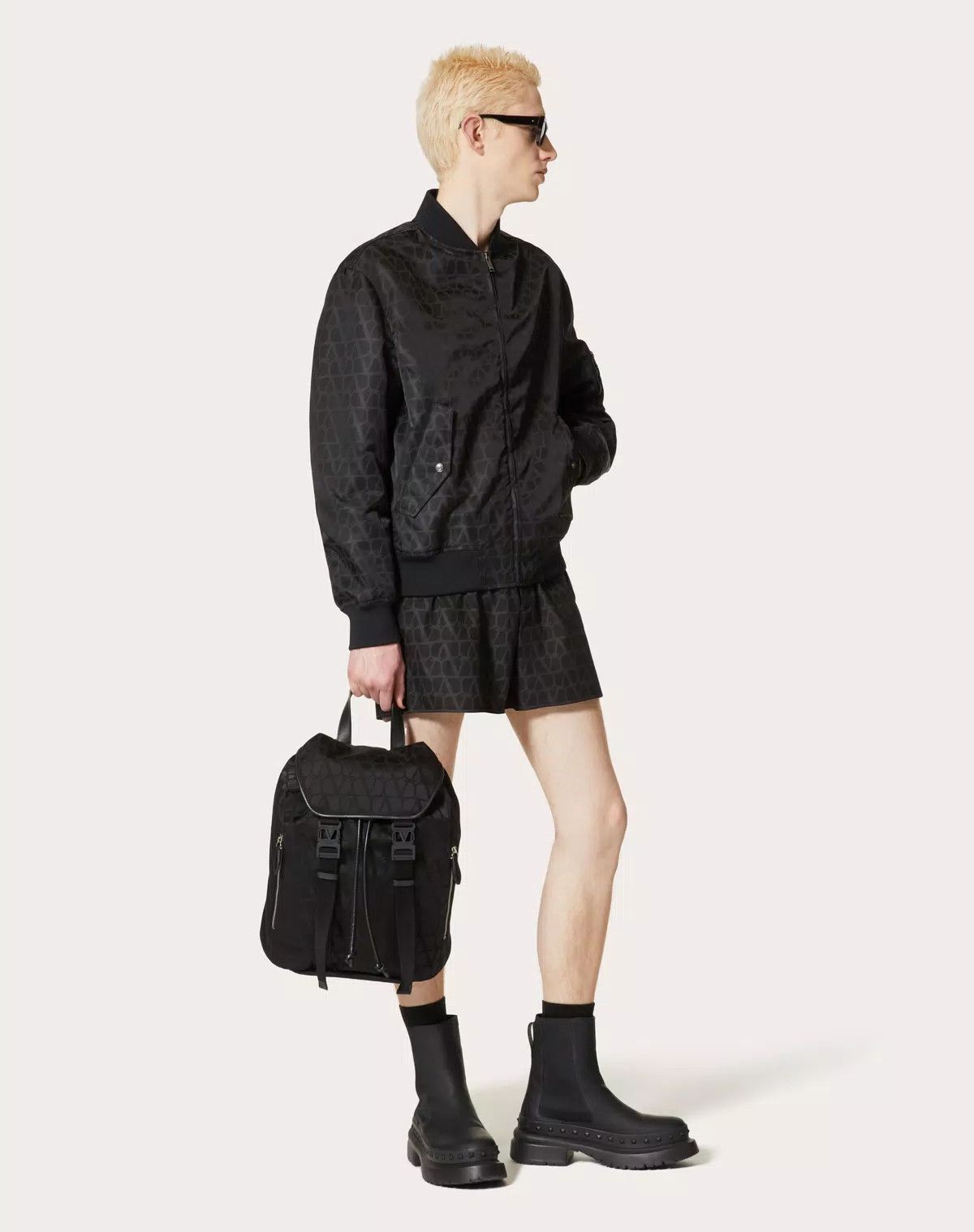 Valentino oc11z0725 Nylon Bomber Jacket in Black Size US L / EU 52-54 / 3 - 3 Thumbnail