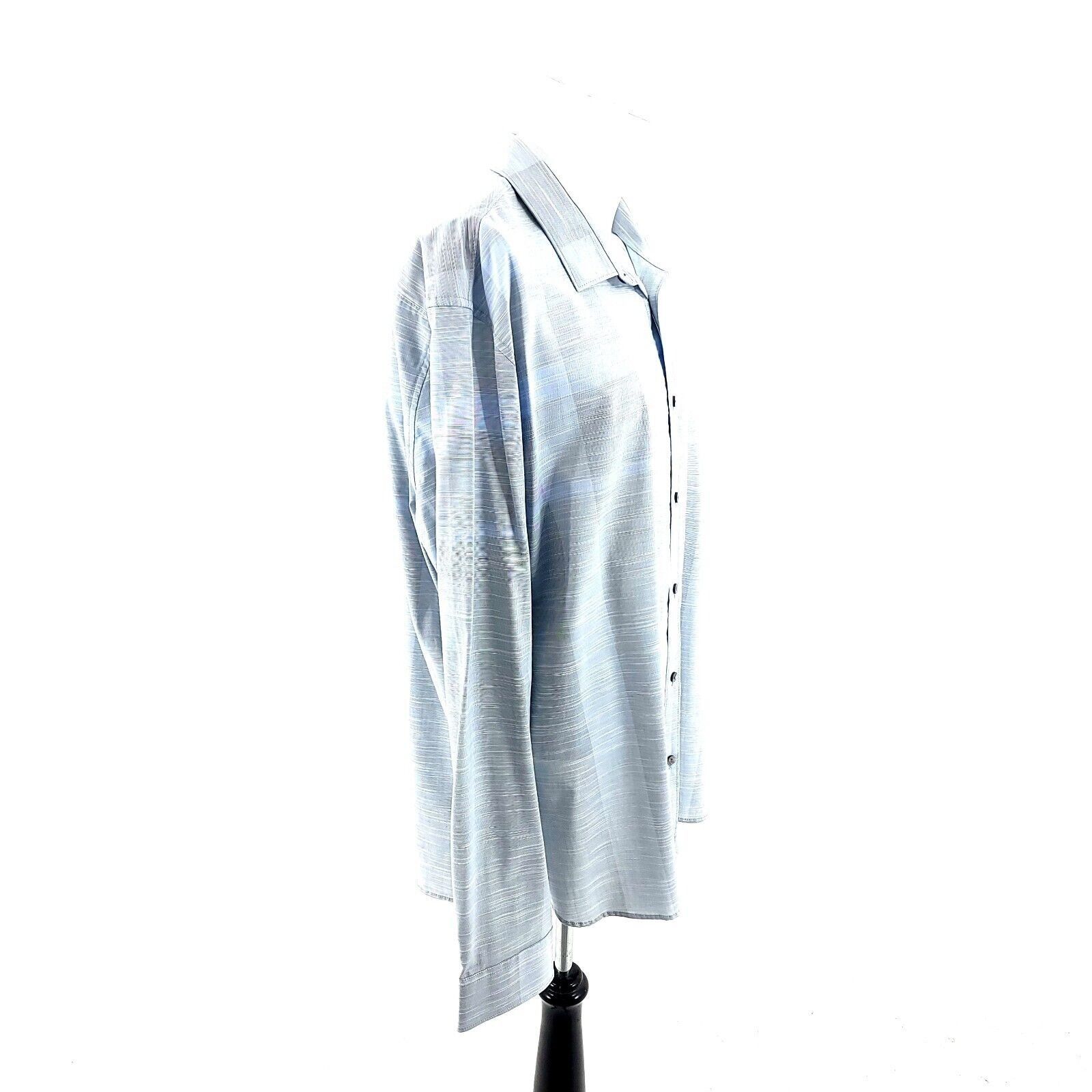 Calvin Klein Calvin Klein Gray Blue 2XL Button Front Dress Shirt Cotton C Size US XXL / EU 58 / 5 - 6 Thumbnail
