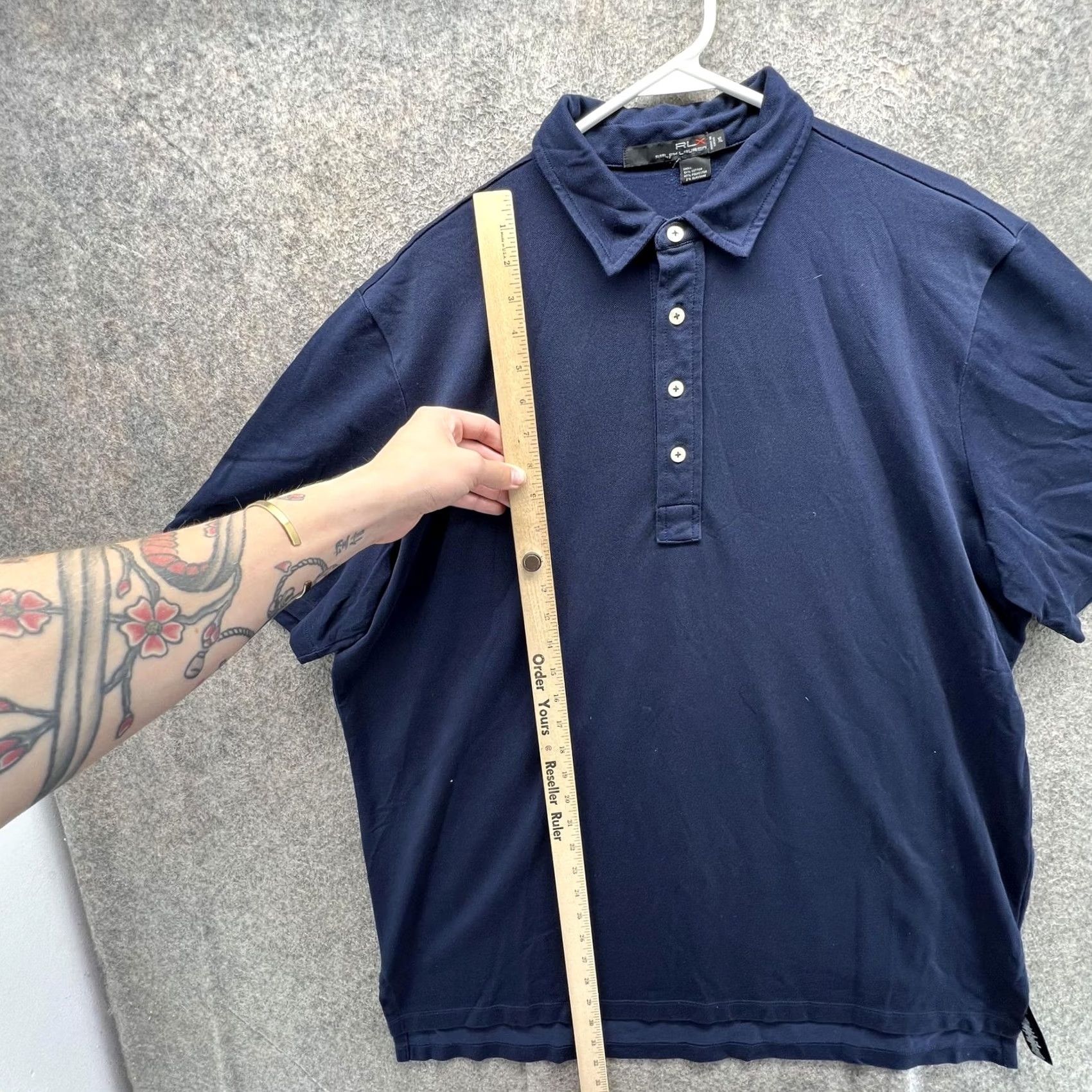 RLX Ralph Lauren RLX Ralph Lauren Polo Shirt Mens XL Blue Solid Golf Performance Stretch Casual Shirt Size US XL / EU 56 / 4 - 3 Thumbnail