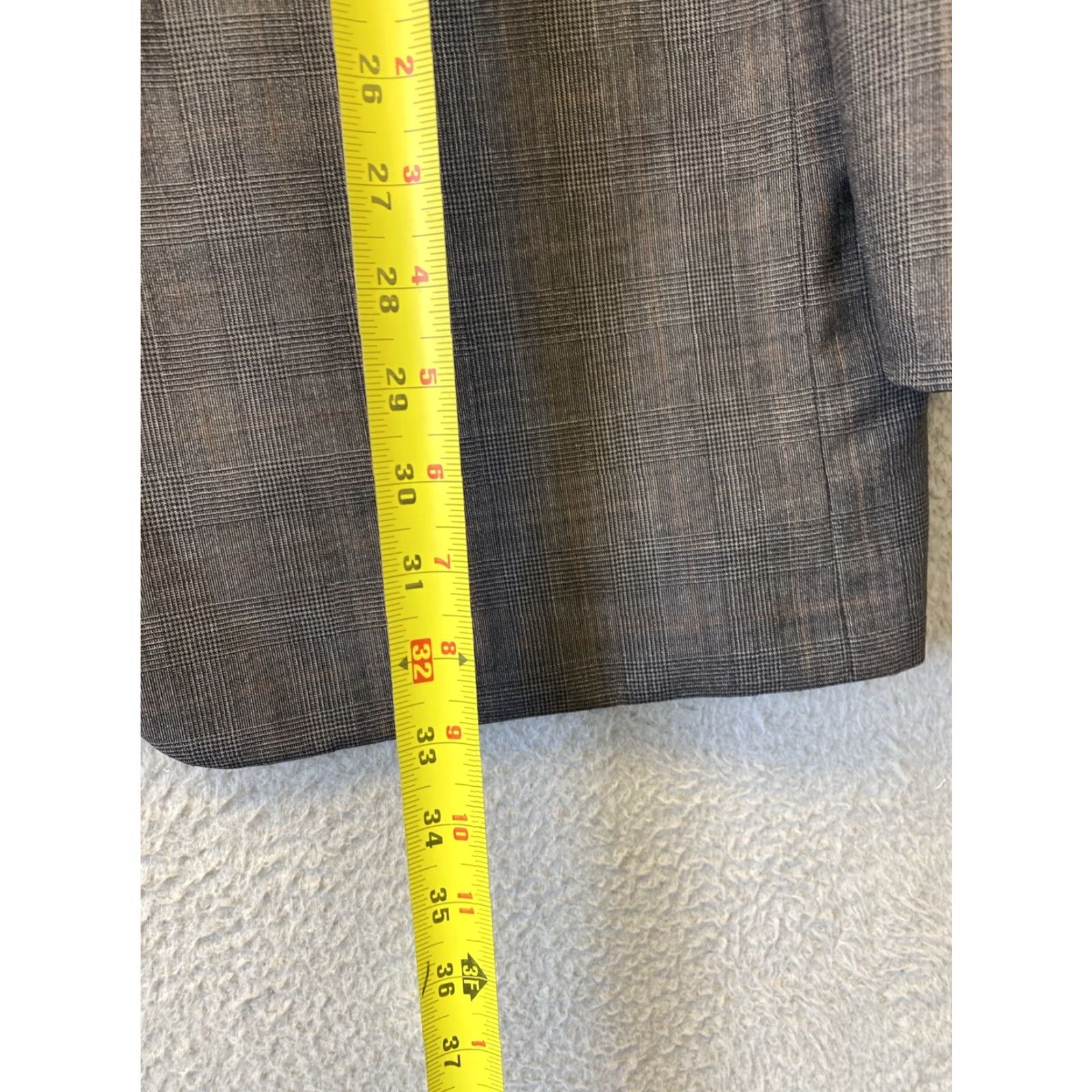 Vintage VINTAGE Hickey Freeman men's blazer Wool plaid Single-breasted size 42 Regular gray formal jacket Size 42R - 5 Thumbnail
