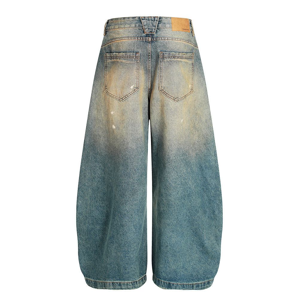 Vintage American retro washed distressed splatter jeans for men Size US 32 / EU 48 - 2 Thumbnail