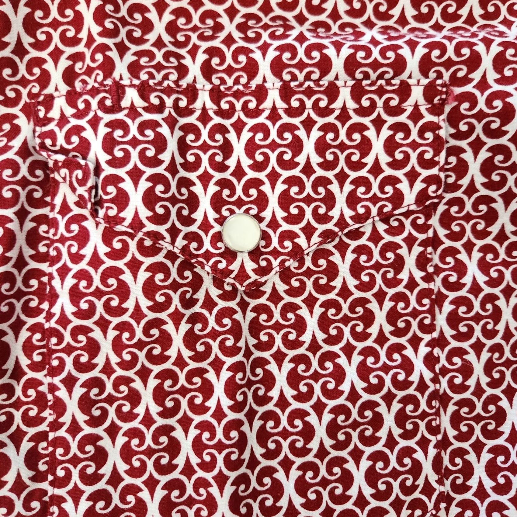 Roper Roper The West Pearl Snap Western Shirt AOP Mens 2XL Red Paisley Cowboy Shirt Size US XXL / EU 58 / 5 - 4 Thumbnail
