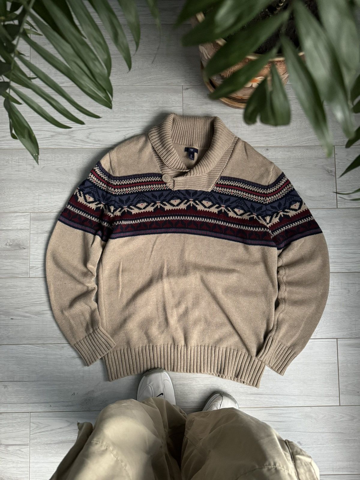 Gap × Vintage Vintage Gap Knit Sweater Aztec Navajo west Style Size US L / EU 52-54 / 3 - 1 Thumbnail