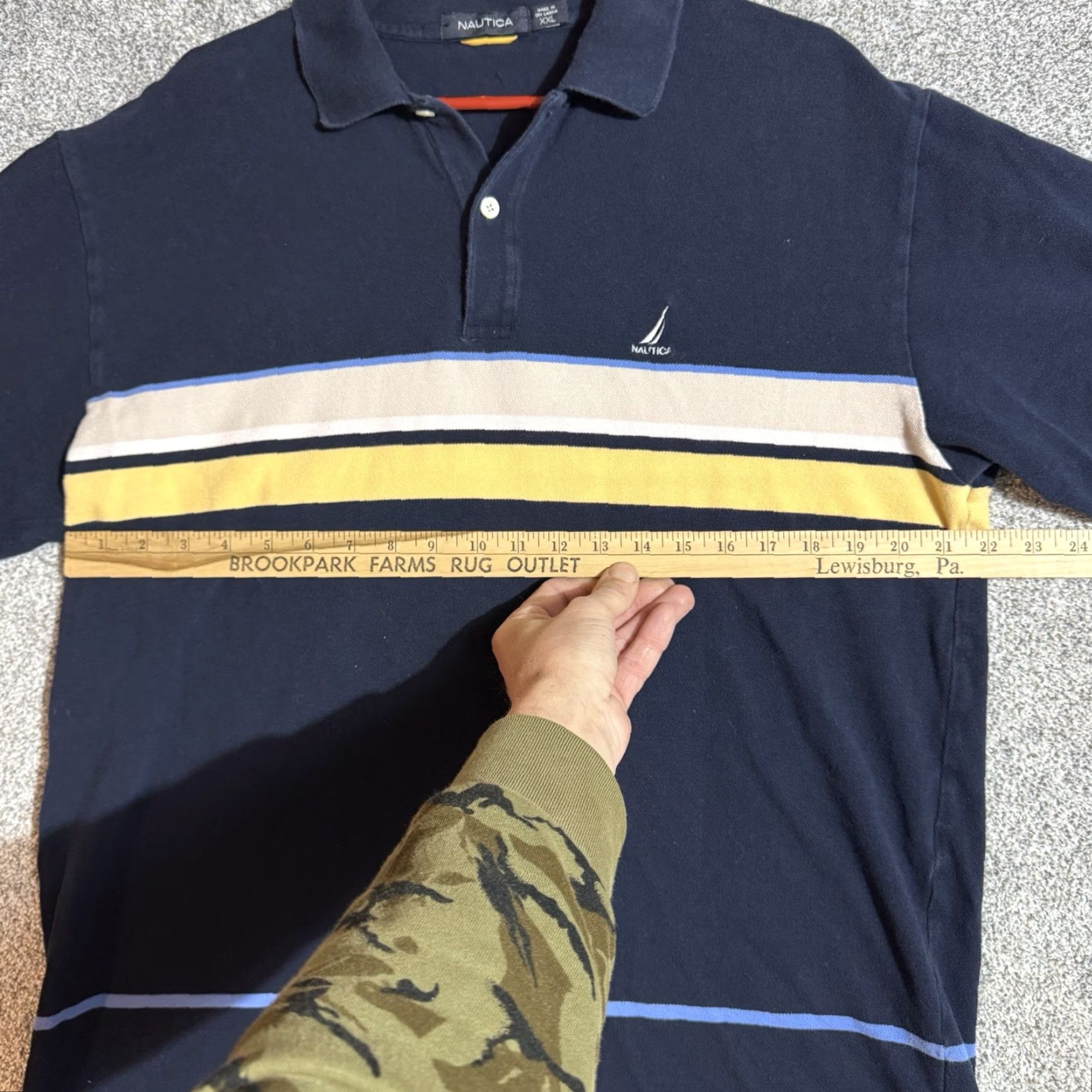 Nautica Nautica Polo Shirt Mens XXL Striped Casual Streetwear Preppy Nautical 100% Cotton Golf Rugby Walking Mens Size US XXL / EU 58 / 5 - 3 Thumbnail