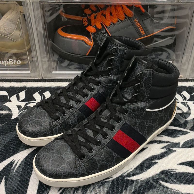 Gucci Gucci Ace High-Top Sneakers for Men 0079 Size US 9 / EU 42 - 1 Thumbnail