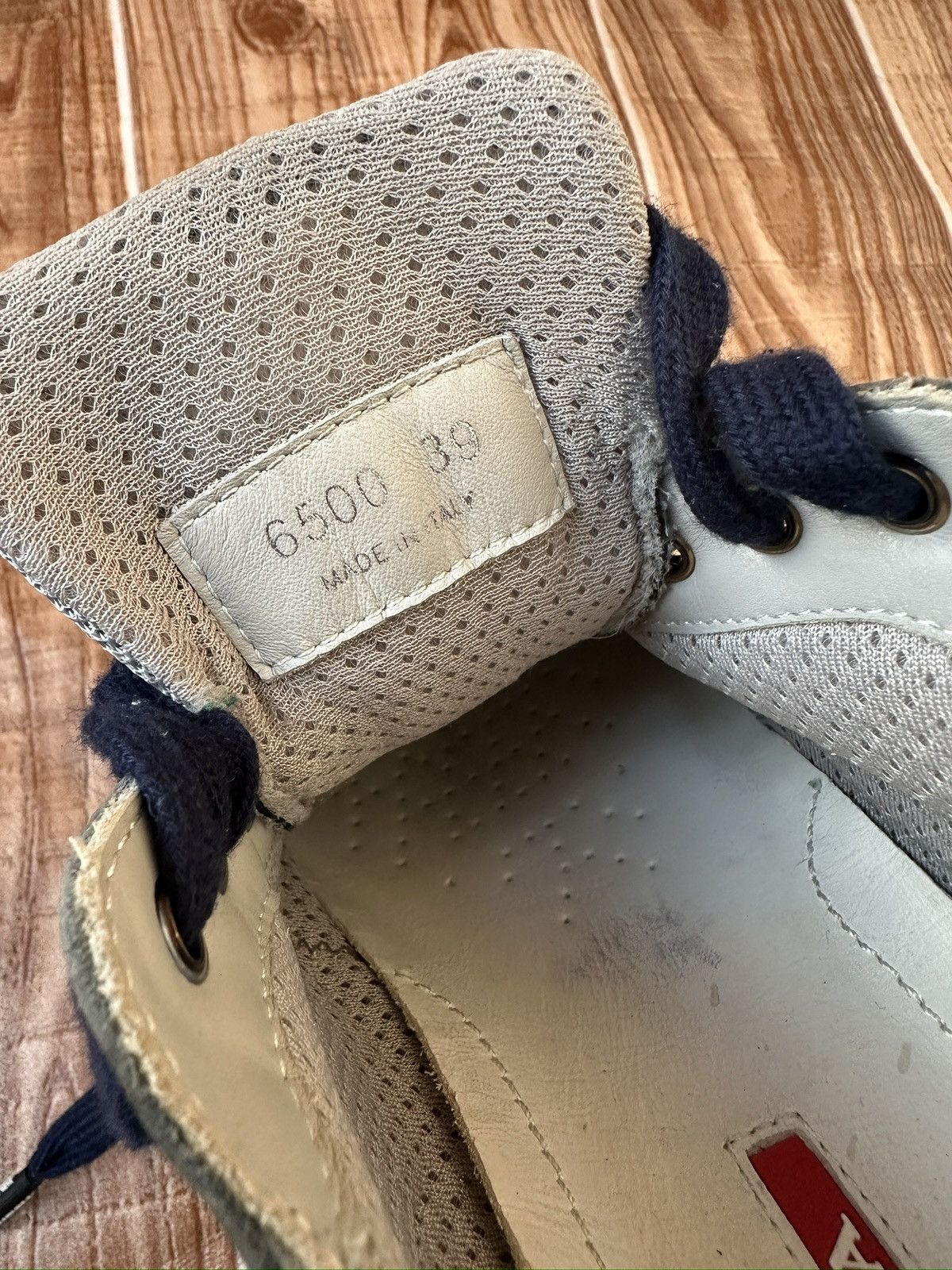 Prada Prada Americas Cup Blue Leather Low Top Sneaks Size US 6 / EU 39 - 19 Thumbnail