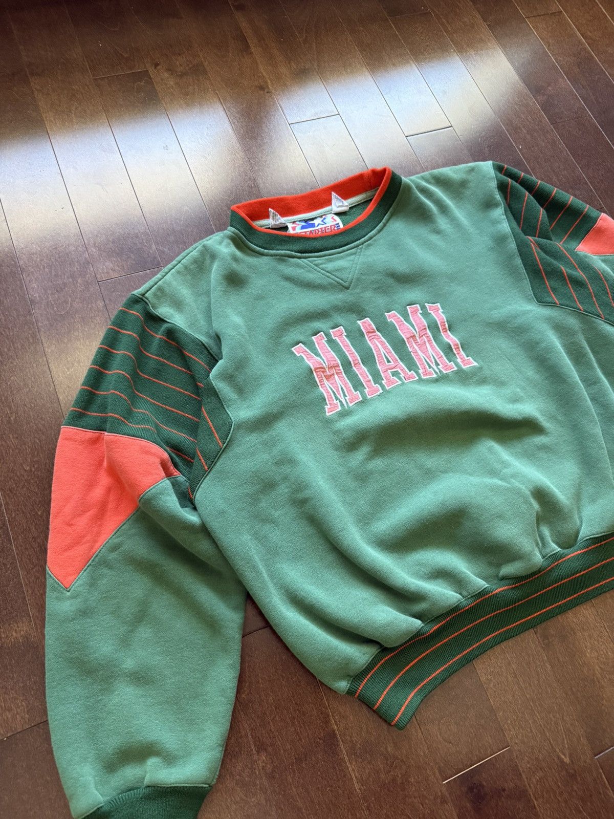 Starter Vintage Starter Miami Hurricanes 80’s Colour Block Crewneck Size US L / EU 52-54 / 3 - 3 Thumbnail