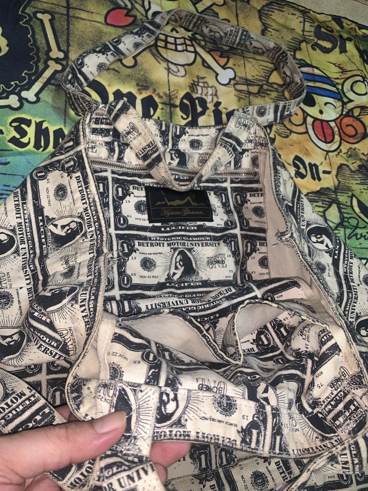 Japanese Brand Hysteric Glamour Lucifer Money Print Tote Bag Size ONE SIZE - 10 Thumbnail