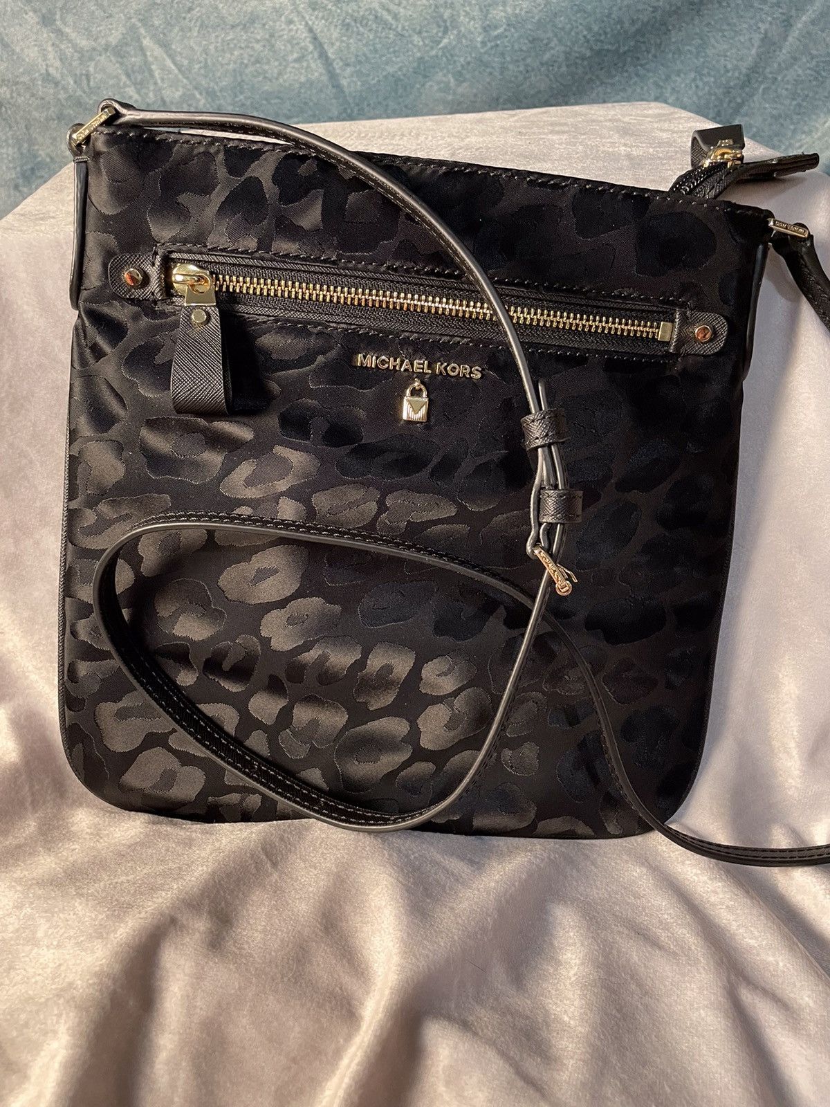 Michael Kors Michael Kors Black Leopard Print Kelsey Small Crossbody Size ONE SIZE - 6 Thumbnail