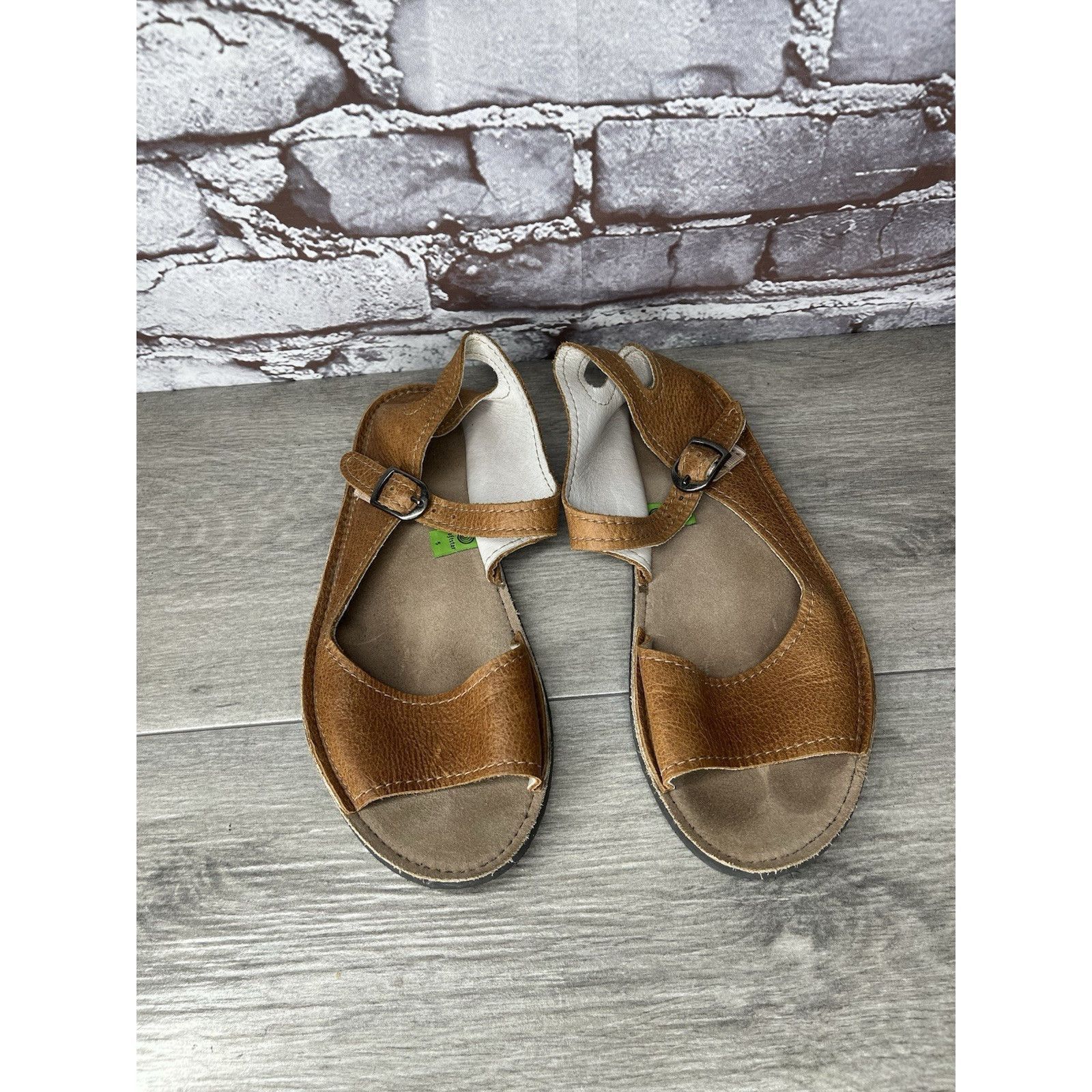 Soulstar Softstar Barefoot Minimalist Brown Leather Ankle Strap Vibra Size US 5 / IT 35 - 2 Thumbnail