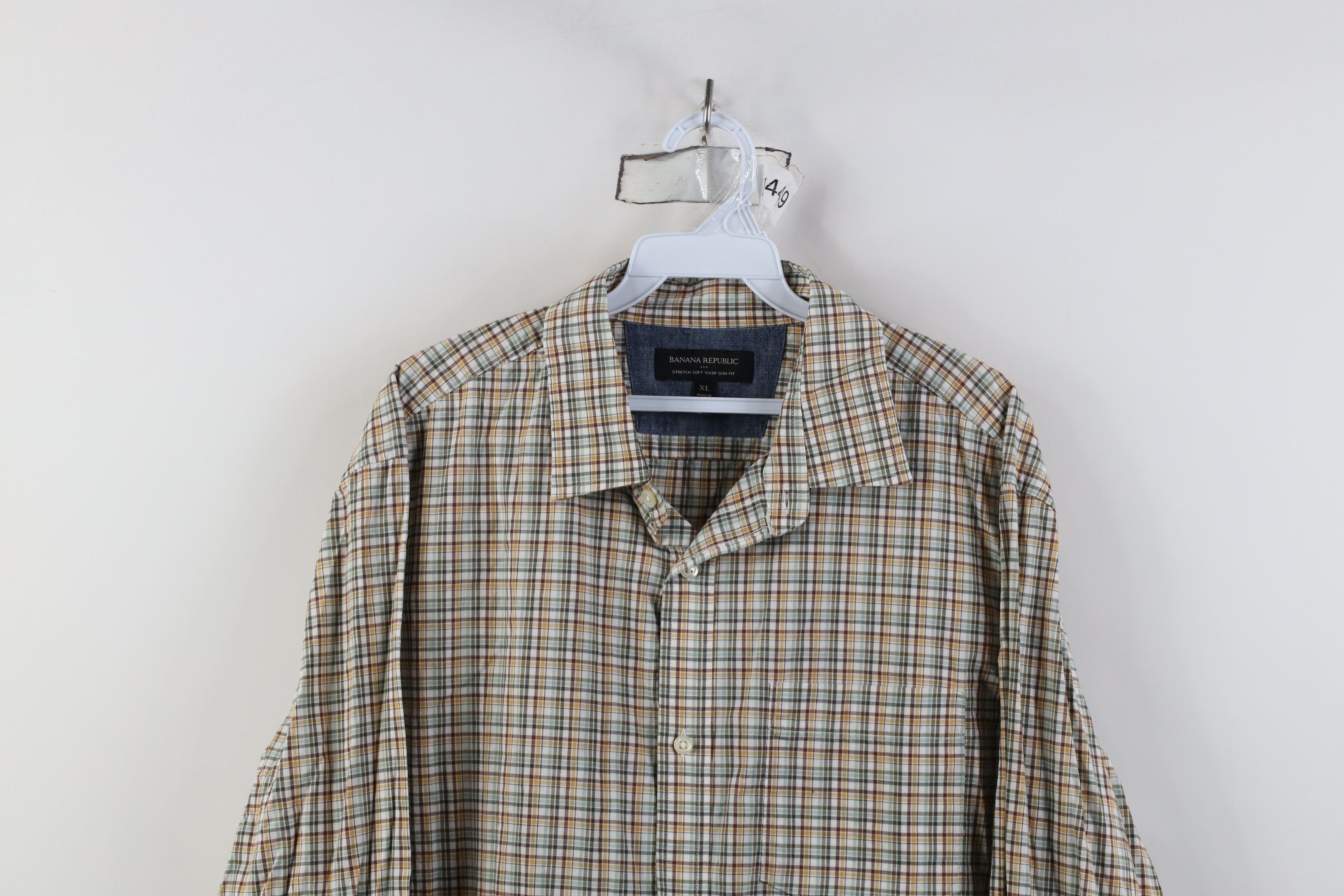 Banana Republic Banana Republic Wash Slim Fit Button Shirt Earth Tone Plaid Size US XL / EU 56 / 4 - 2 Thumbnail