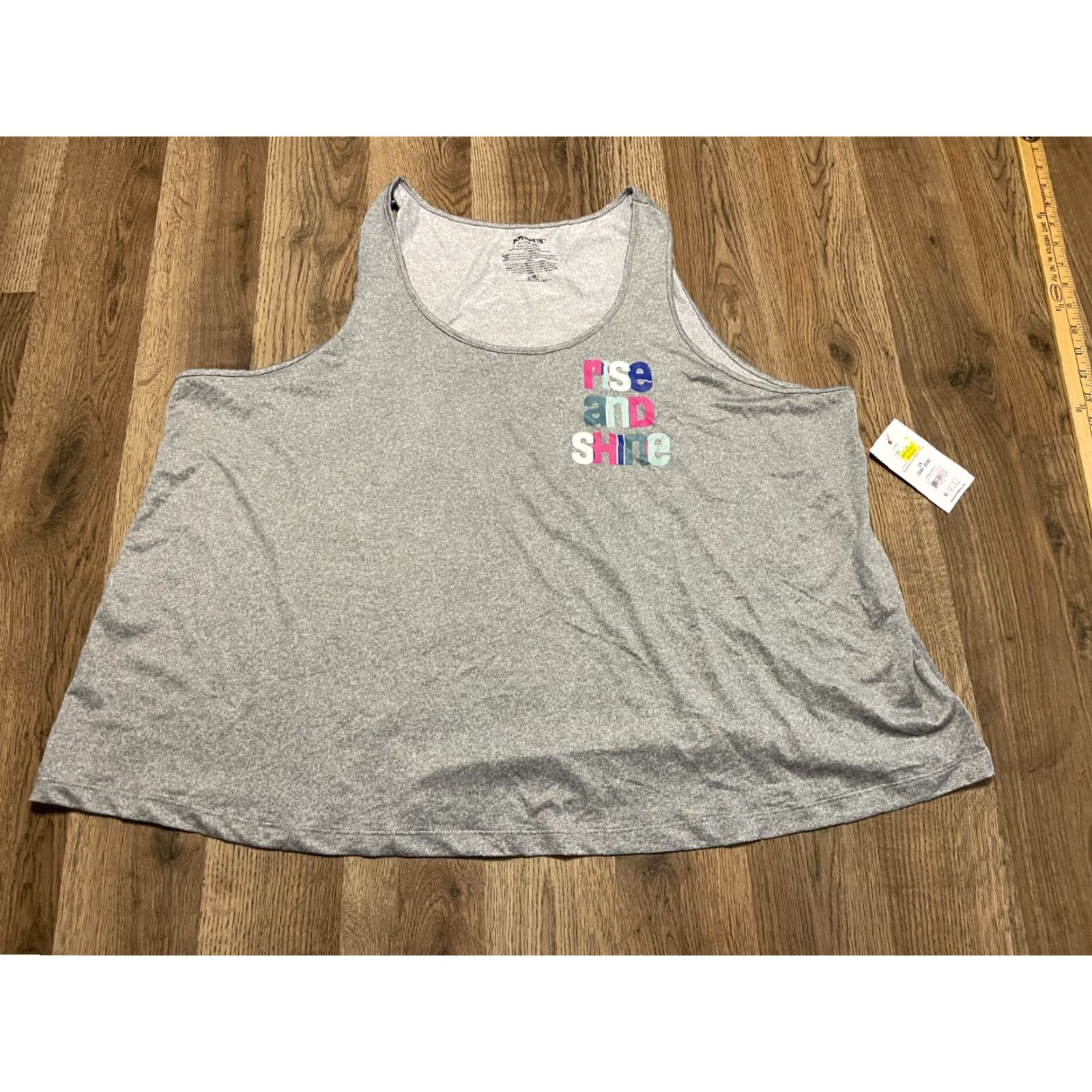 Vintage JOYSPUN Tank Women 2X Gray Rise and Shine NWT Tank Size XXL / US 16-18 / IT 52-54 - 2 Thumbnail