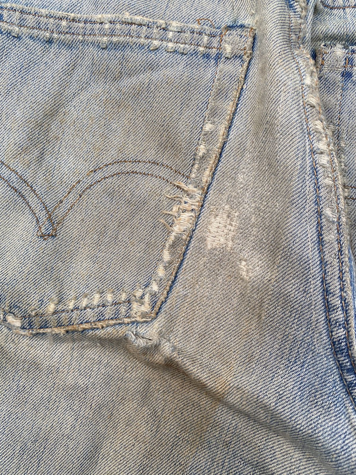 Vintage 60s Levis Orange Tab Capital E Distressed Flare Denim Size US 28 / EU 44 - 18 Thumbnail