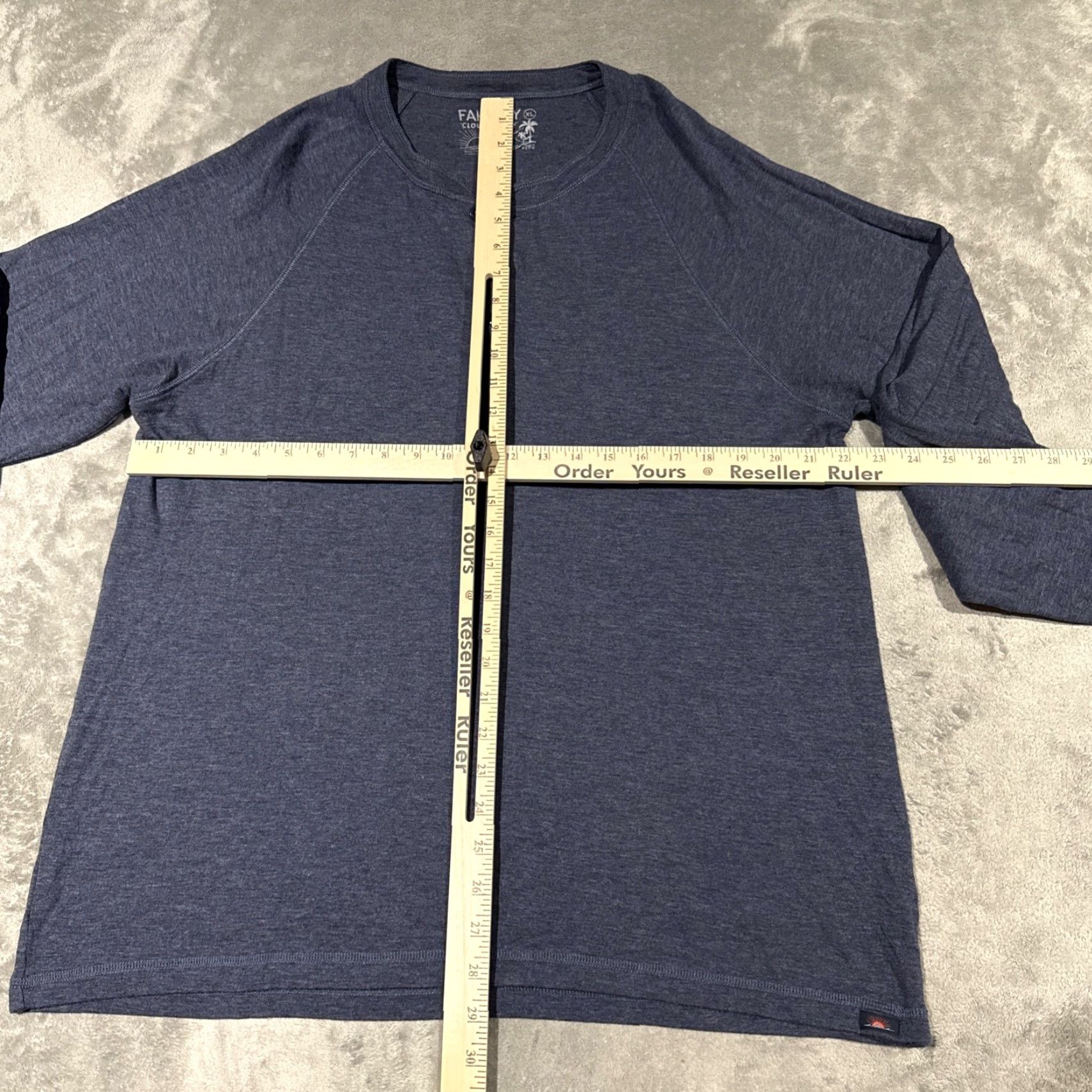 Faherty Faherty Shirt Mens XL Blue Heathered Cloud Cotton Henley Long Sleeve Pima Modal Size US XL / EU 56 / 4 - 4 Thumbnail