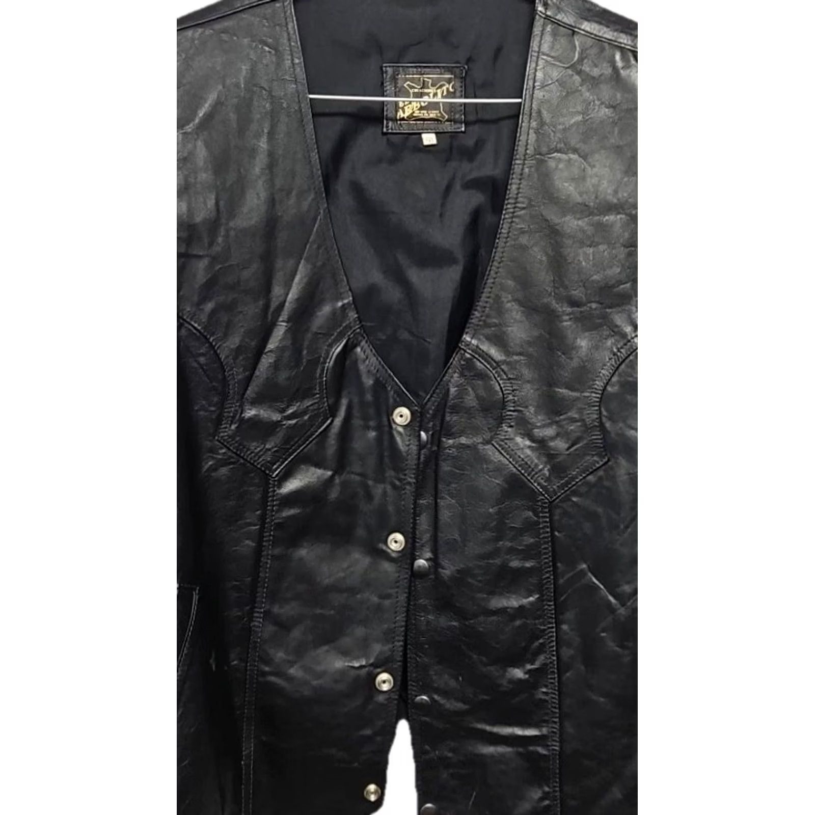 Vintage VINTAGE Arbolito Leather Vest Men XL 50 Black Mexico Motorcycle Jacket Lined Cowboy Biker Mens Size US XL / EU 56 / 4 - 2 Thumbnail
