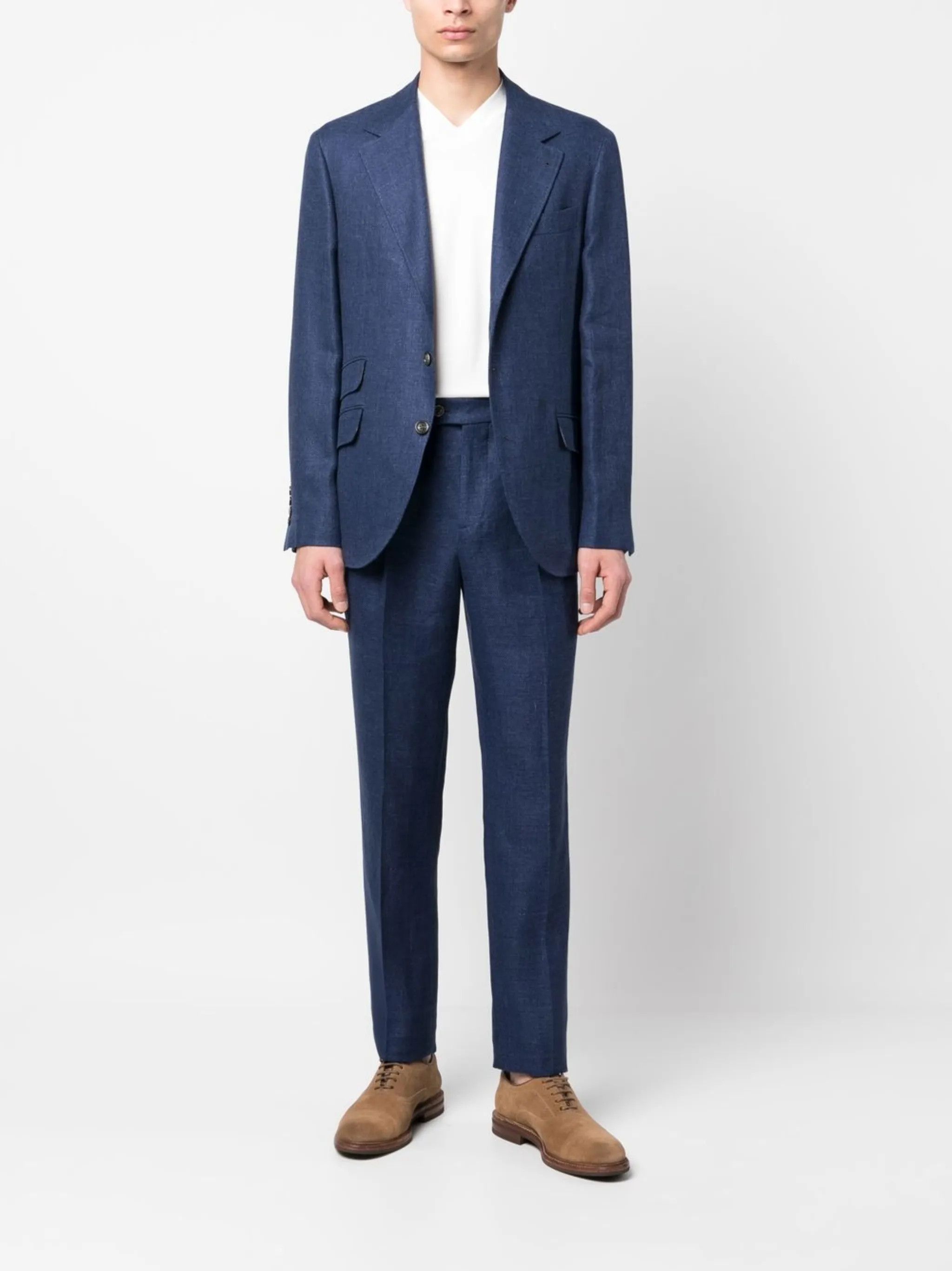 Brunello Cucinelli o1y0526 Single-breasted Suit in Slate Blue Size US S / EU 44-46 / 1 - 2 Thumbnail
