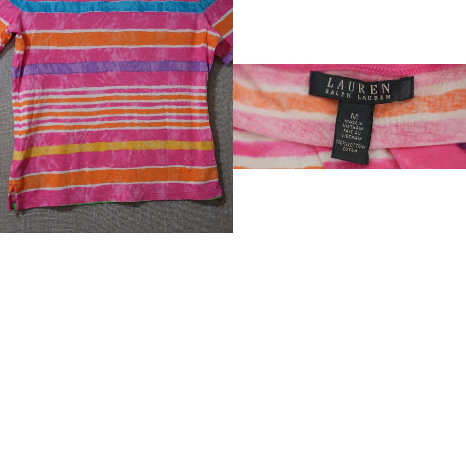Ralph Lauren Nwot! Lauren Ralph Lauren T-Shirt Striped Short Sleeve Women's M #H53-8 Size M / US 6-8 / IT 42-44 - 8 Thumbnail