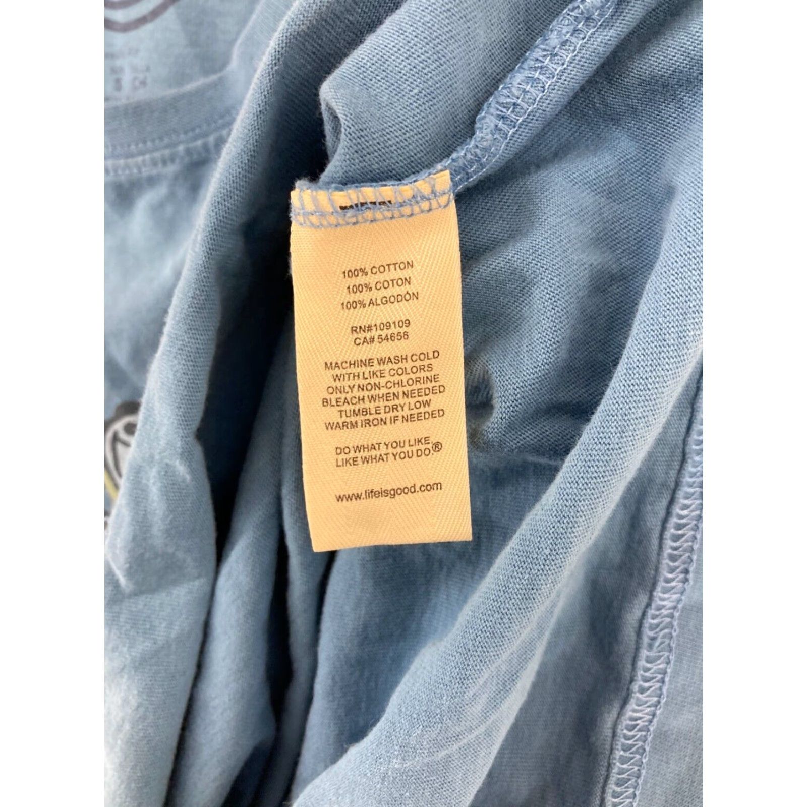 Life is Good Life Is Good Graphic Print T-Shirt Small Blue Classic Fit Beach Outdoor Mens Size US S / EU 44-46 / 1 - 7 Thumbnail