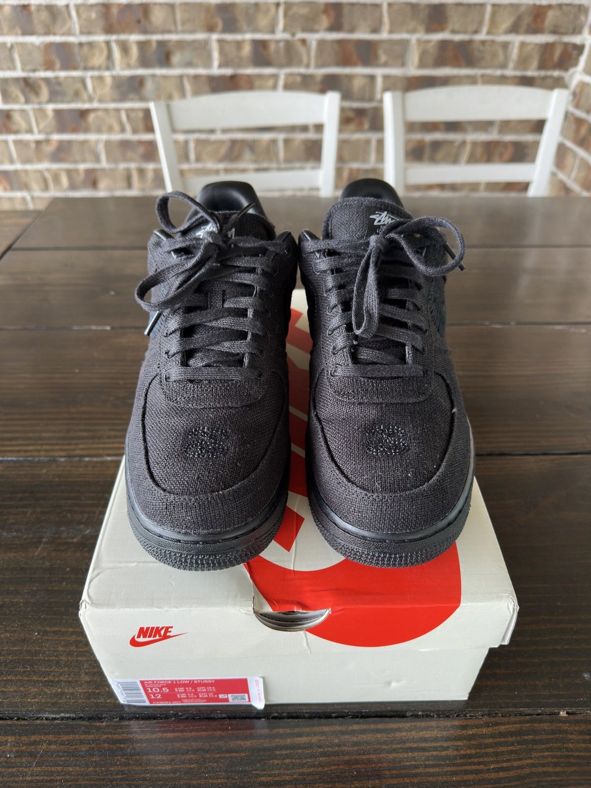 Nike × Stussy Stussy x Nike Air Force 1 Low Black Size US 10.5 / EU 43-44 - 2 Thumbnail