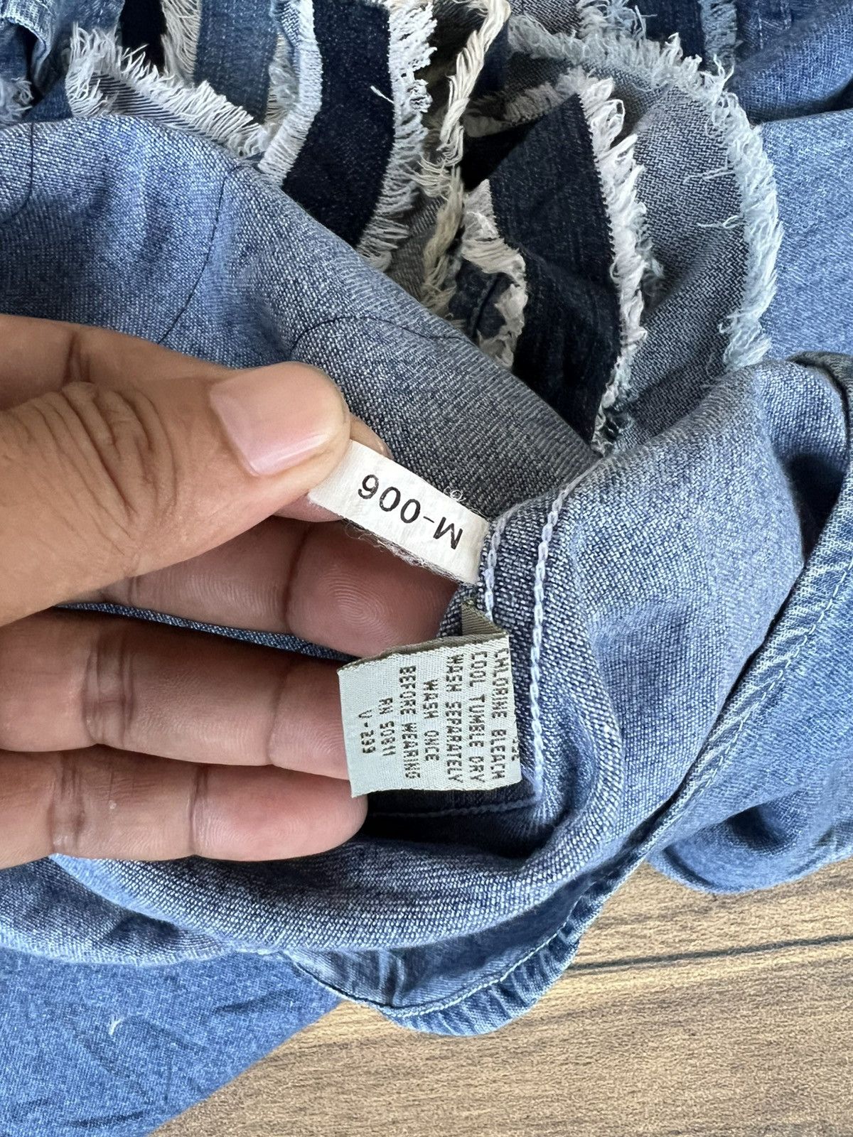 Anchor Blue Rare !!! Anchor blue patchwork denim buttons Size US S / EU 44-46 / 1 - 7 Thumbnail