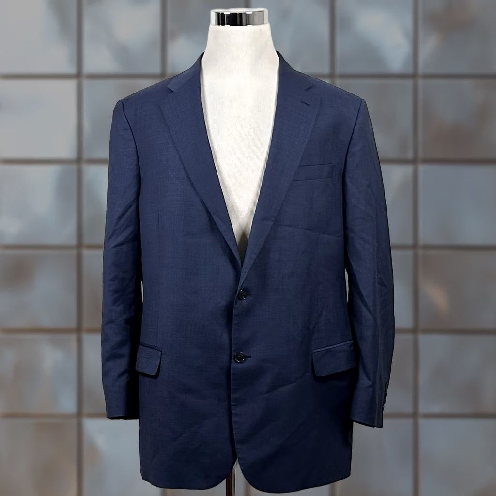 Jos. A. Bank Jos A Bank Sport Coat 46L Regal Fit 100% Wool Blue Two-Button Lined Vented Mens Regular Jacket Coat Size US XS / EU 42 / 0 - 1 Thumbnail