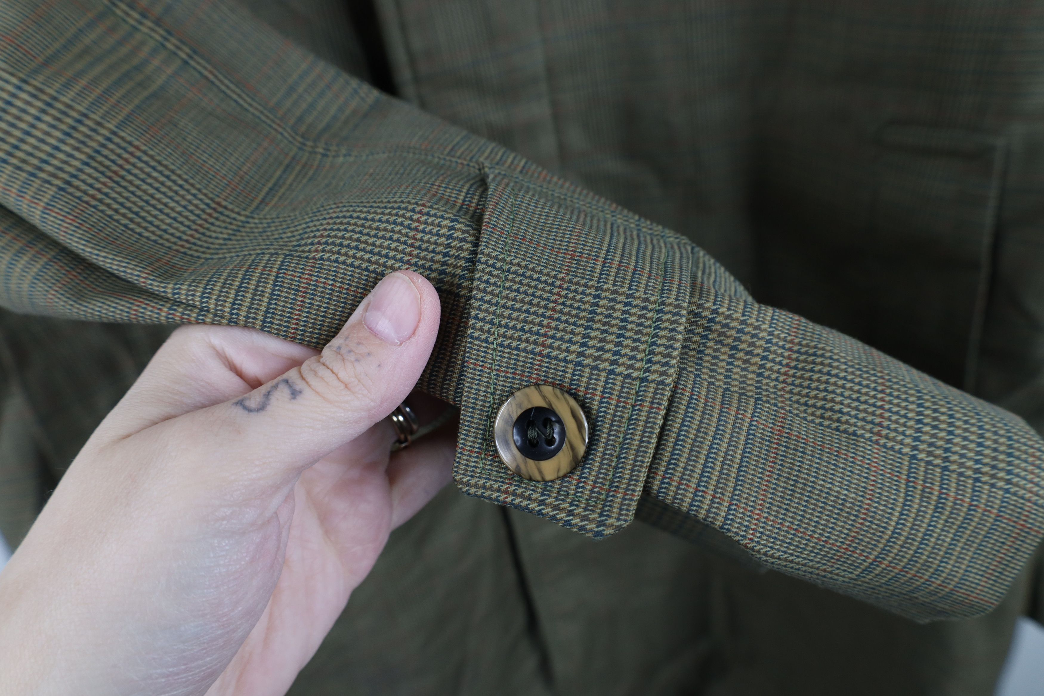 Vintage Vintage 50s 60s Streetwear Houndstooth Paid Trench Coat USA Size US L / EU 52-54 / 3 - 6 Thumbnail
