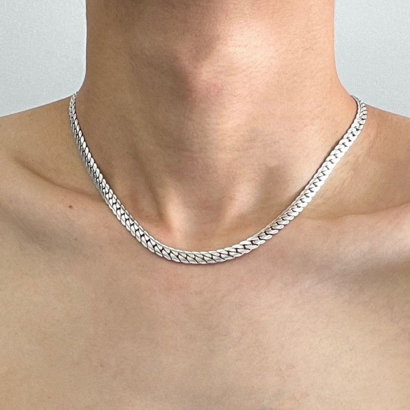 Jewelry × Vintage Simple silver men's titanium steel necklace Size ONE SIZE - 1 Thumbnail