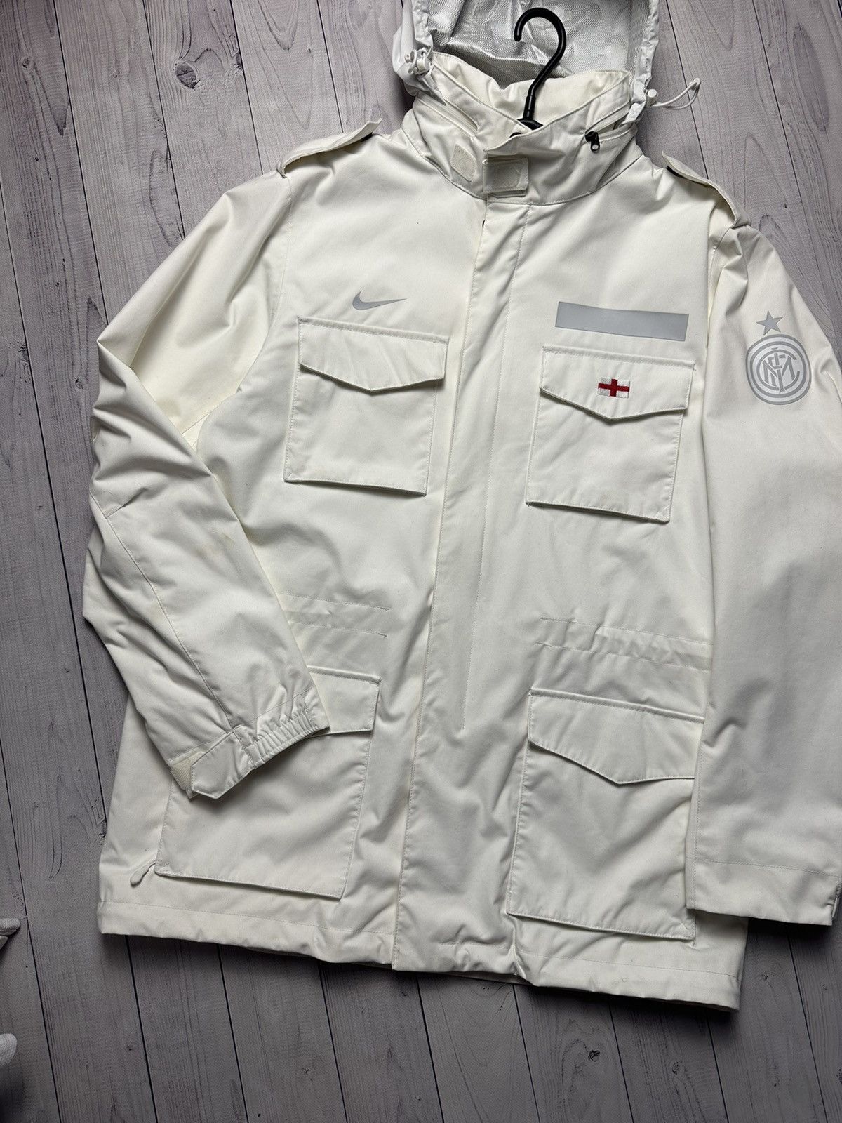 Nike × Vintage Vintage Nike Inter Milan soccer jacket parka logo rare L Size US L / EU 52-54 / 3 - 2 Thumbnail