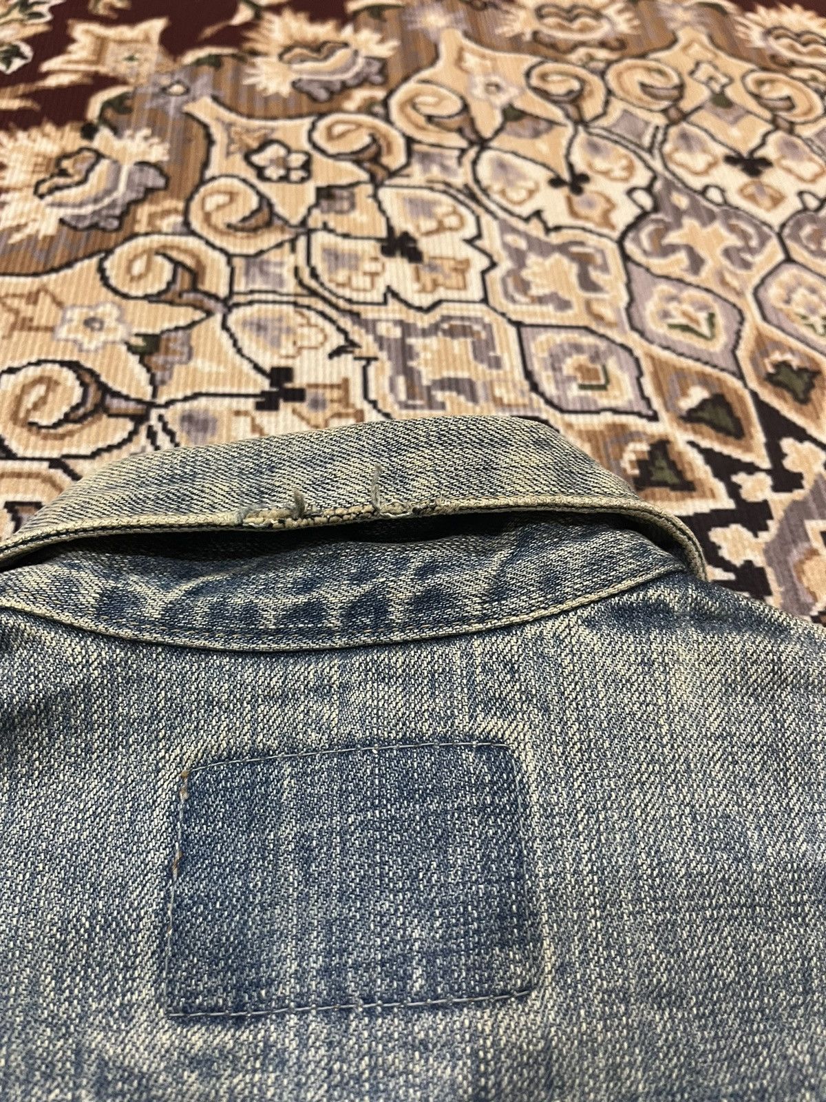 OMNIGOD Vintage Domingo Omnigod Distressed Stain Denim Jacket Size XS / US 0-2 / IT 36-38 - 16 Thumbnail