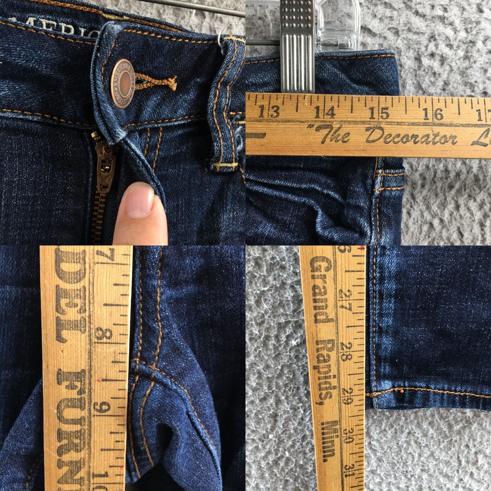 American Eagle Outfitters American Eagle Jegging Jeans Womens 6 Regular Blue Denim Distressed Jeans Mens? Size 28" / US 6 / IT 42 - 8 Thumbnail